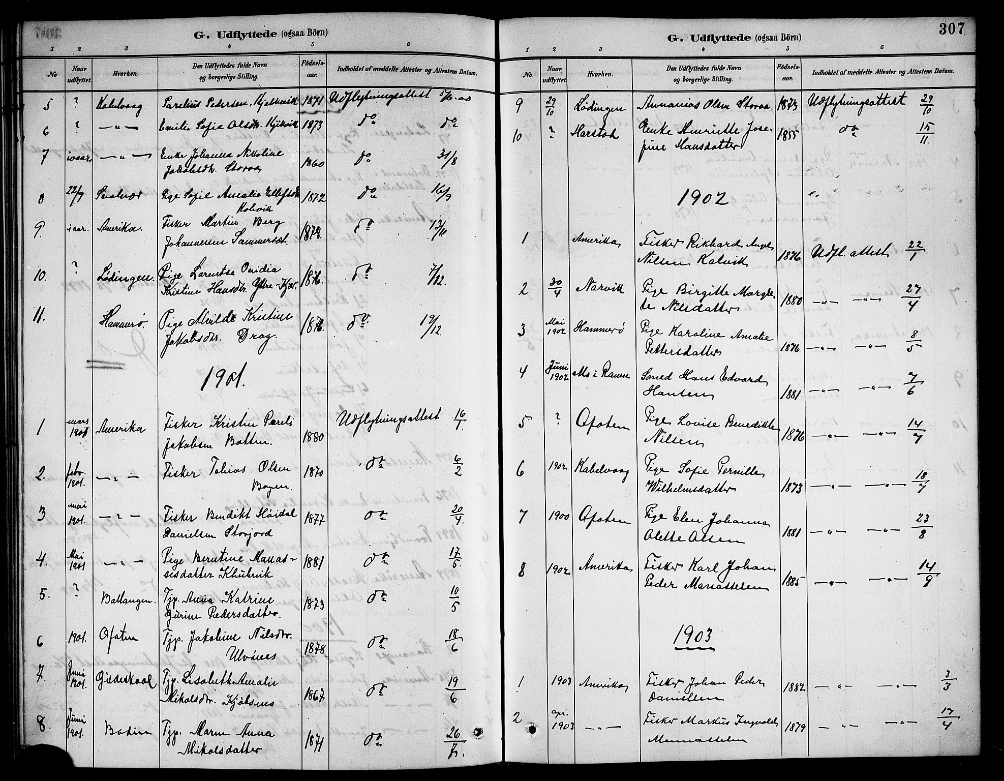 Ministerialprotokoller, klokkerbøker og fødselsregistre - Nordland, AV/SAT-A-1459/861/L0876: Parish register (copy) no. 861C02, 1887-1903, p. 307