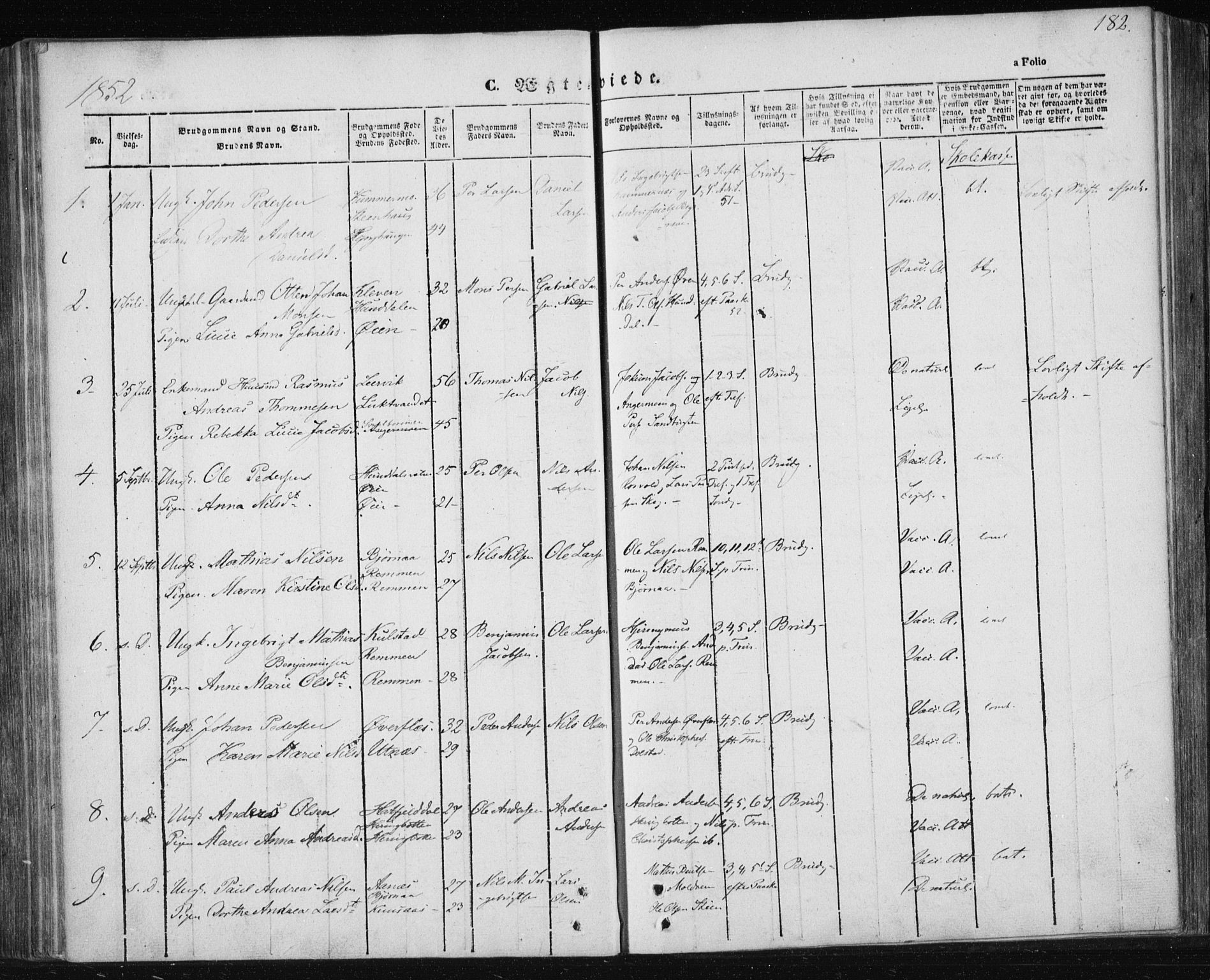 Ministerialprotokoller, klokkerbøker og fødselsregistre - Nordland, AV/SAT-A-1459/820/L0291: Parish register (official) no. 820A12, 1846-1854, p. 182