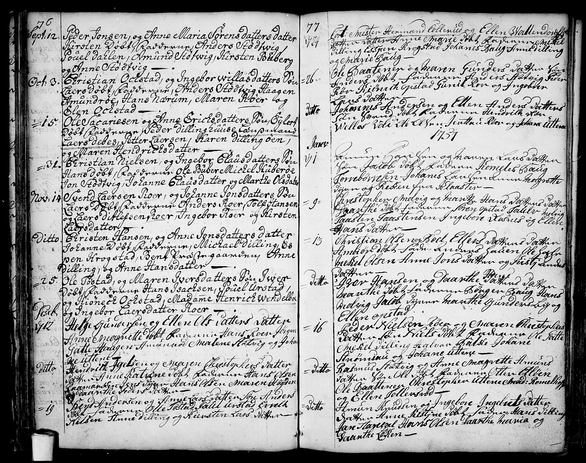 Rygge prestekontor Kirkebøker, AV/SAO-A-10084b/F/Fa/L0001: Parish register (official) no. 1, 1725-1771, p. 76-77