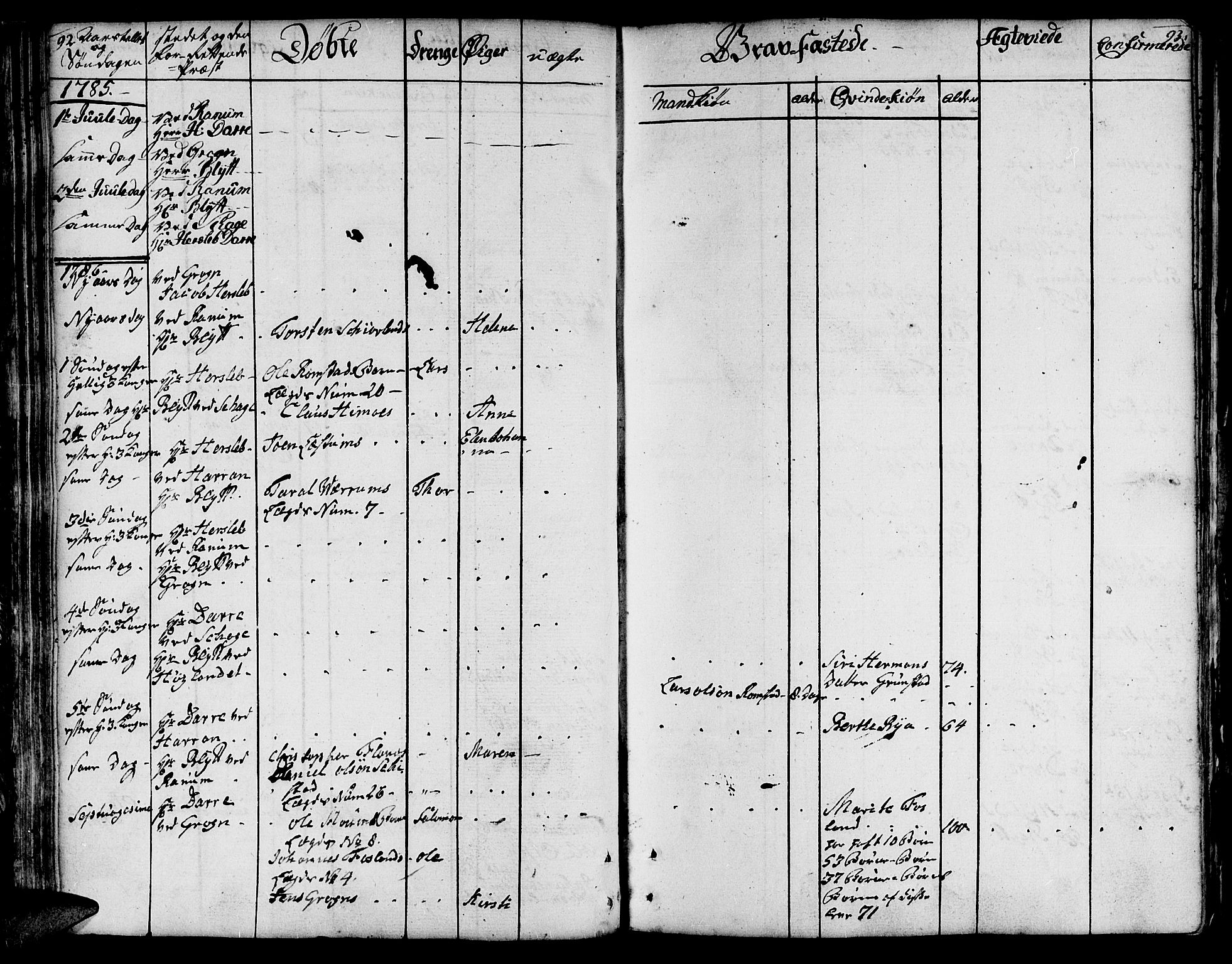Ministerialprotokoller, klokkerbøker og fødselsregistre - Nord-Trøndelag, SAT/A-1458/764/L0544: Parish register (official) no. 764A04, 1780-1798, p. 92-93