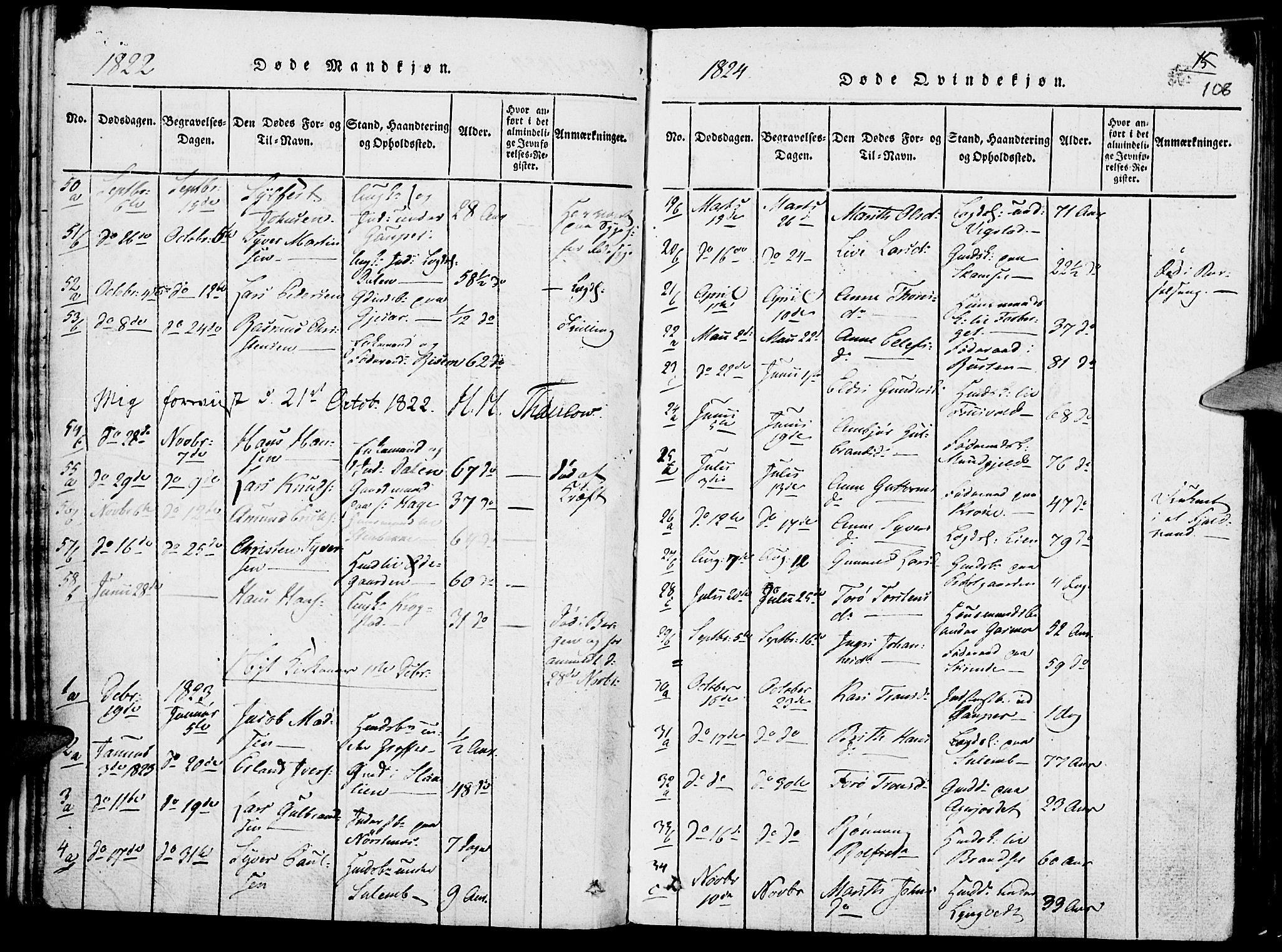 Lom prestekontor, SAH/PREST-070/K/L0004: Parish register (official) no. 4, 1815-1825, p. 108