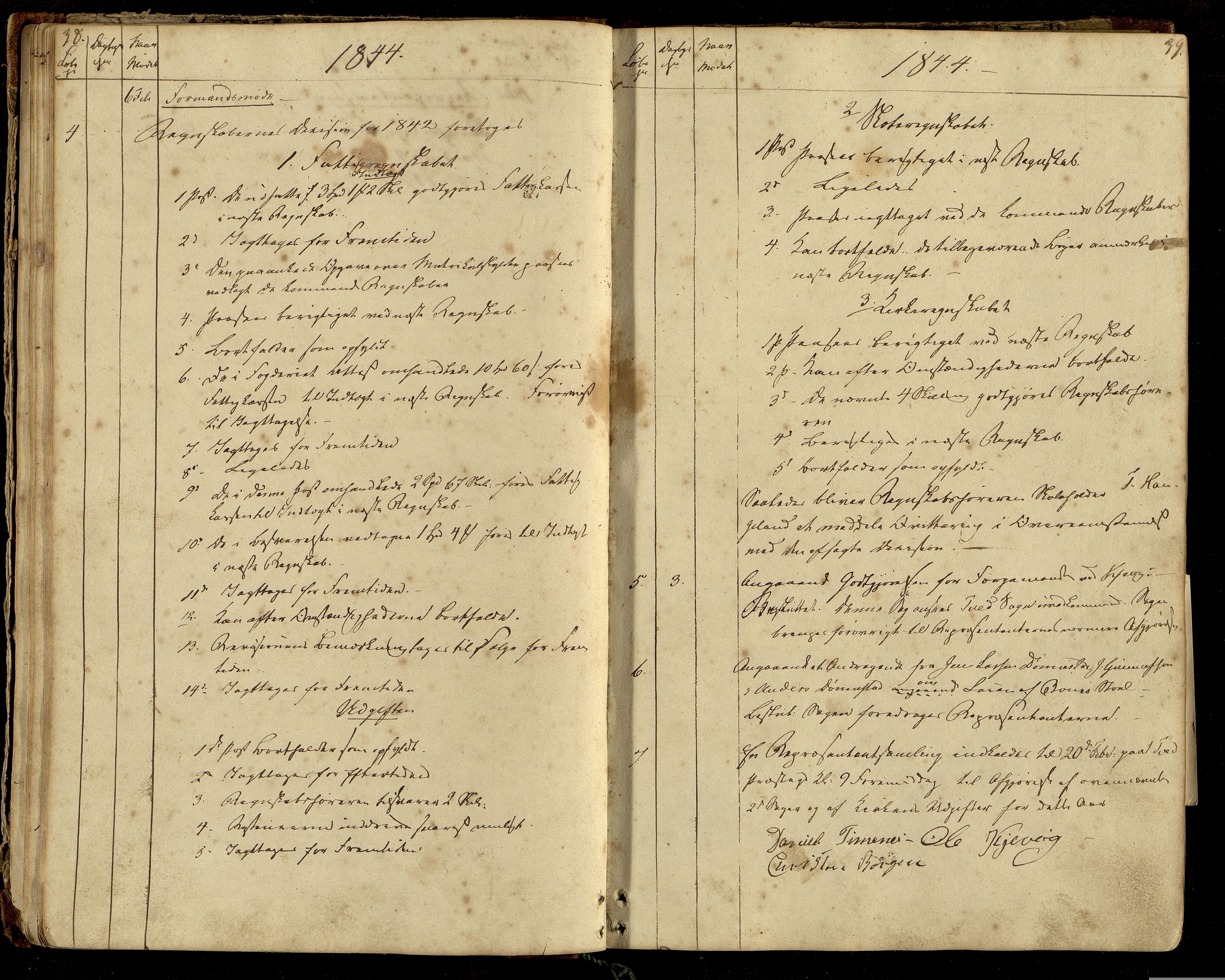 Tveit kommune - Formannskapet/ Kommunestyret, ARKSOR/1001TV120/A/L0001: Møtebok (d), 1838-1865
