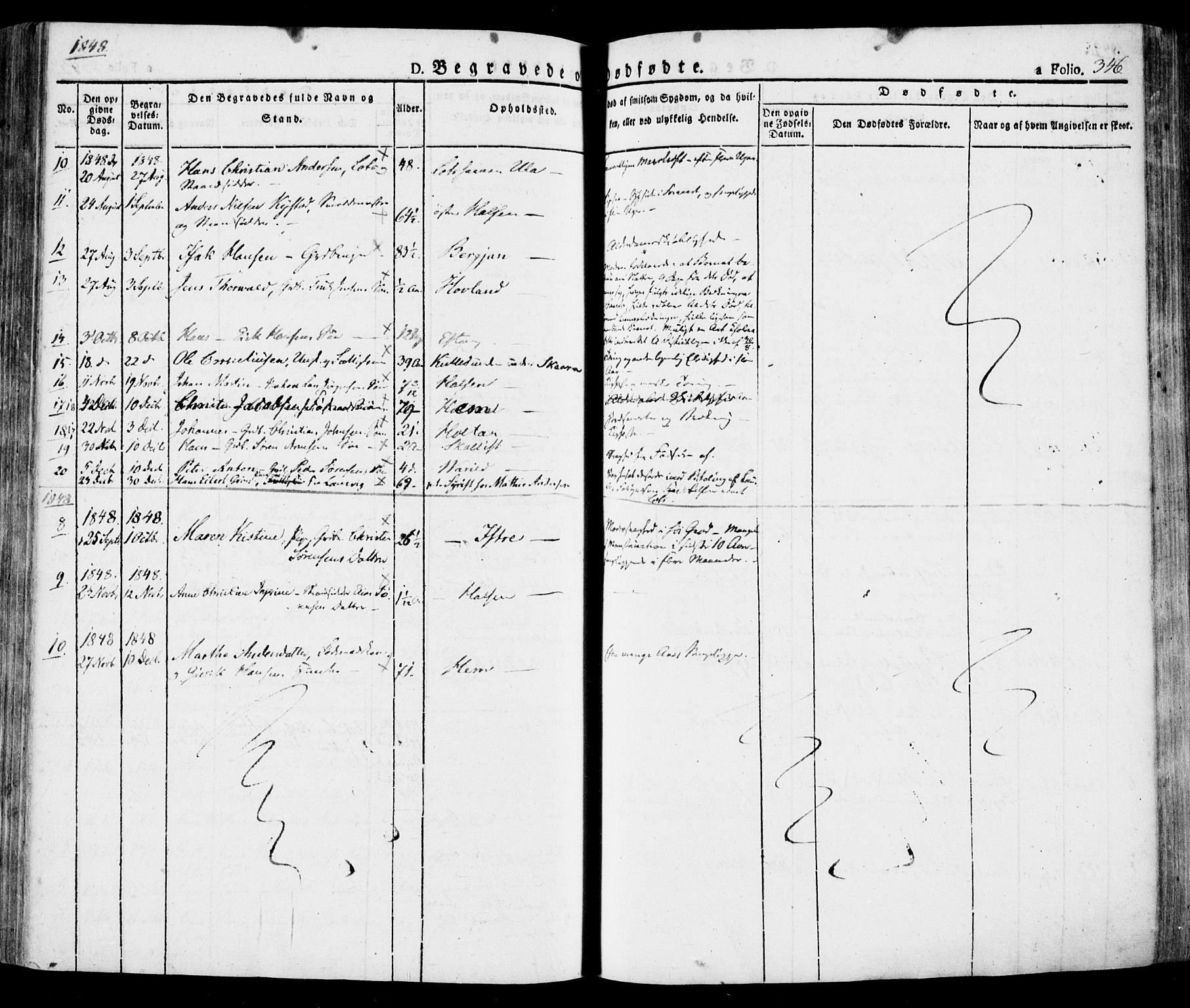 Tjølling kirkebøker, AV/SAKO-A-60/F/Fa/L0006: Parish register (official) no. 6, 1835-1859, p. 346