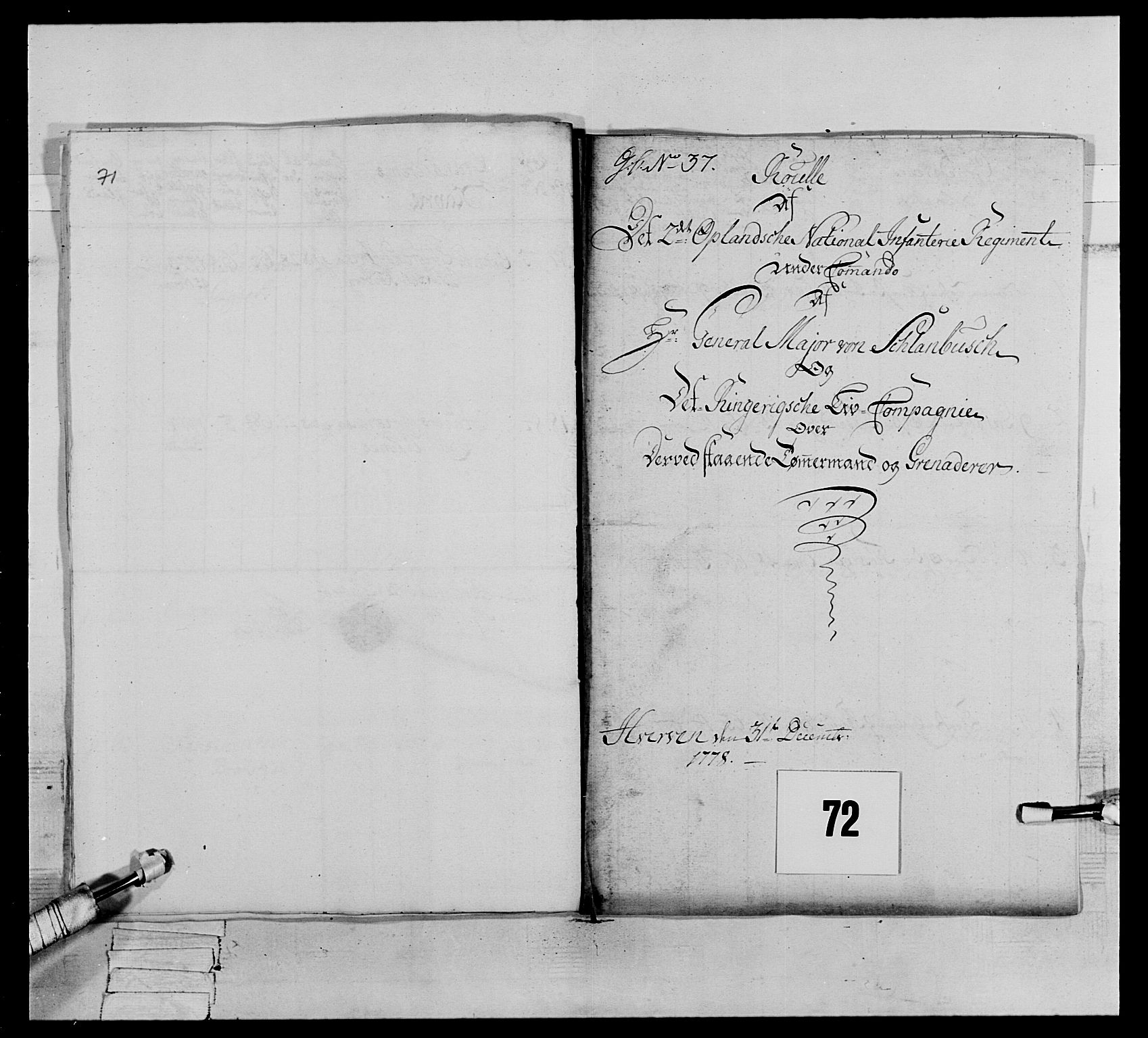 Generalitets- og kommissariatskollegiet, Det kongelige norske kommissariatskollegium, AV/RA-EA-5420/E/Eh/L0064: 2. Opplandske nasjonale infanteriregiment, 1774-1784, p. 339