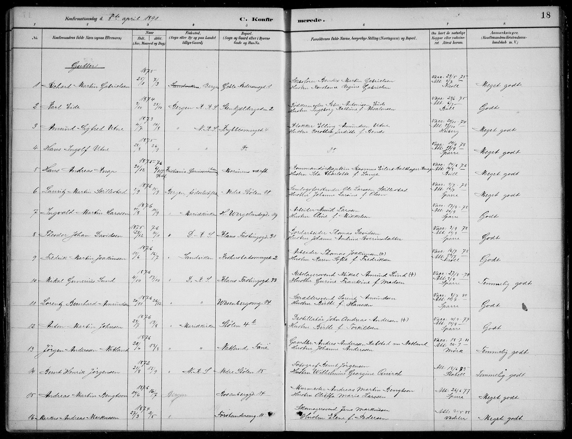 Mariakirken Sokneprestembete, AV/SAB-A-76901/H/Hab/L0008: Parish register (copy) no. A 8, 1889-1908, p. 18