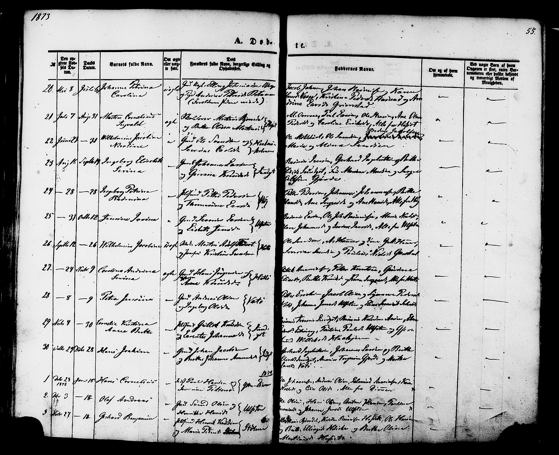 Ministerialprotokoller, klokkerbøker og fødselsregistre - Møre og Romsdal, AV/SAT-A-1454/509/L0105: Parish register (official) no. 509A03, 1848-1882, p. 55