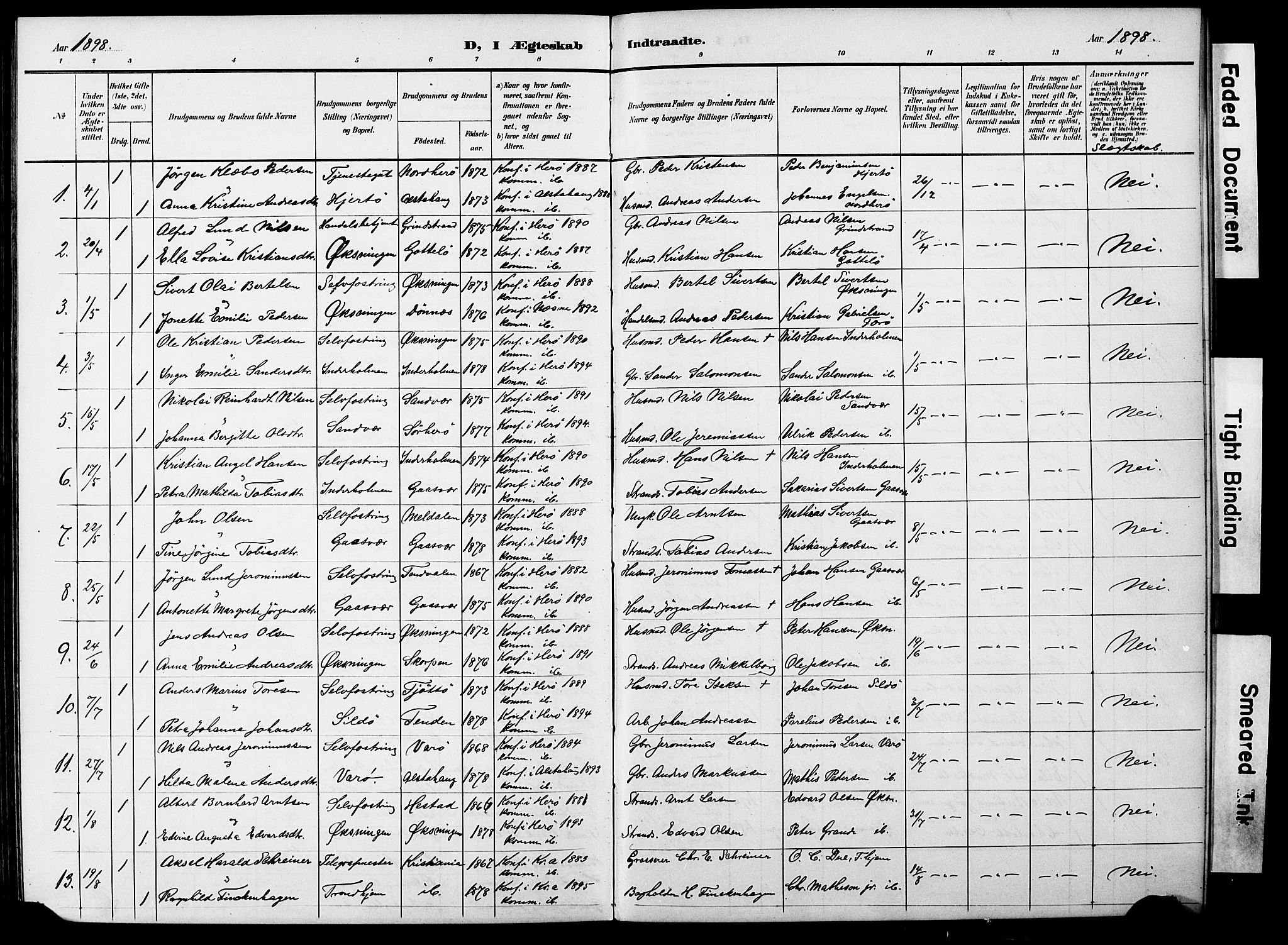 Ministerialprotokoller, klokkerbøker og fødselsregistre - Nordland, AV/SAT-A-1459/834/L0514: Parish register (copy) no. 834C05, 1893-1901