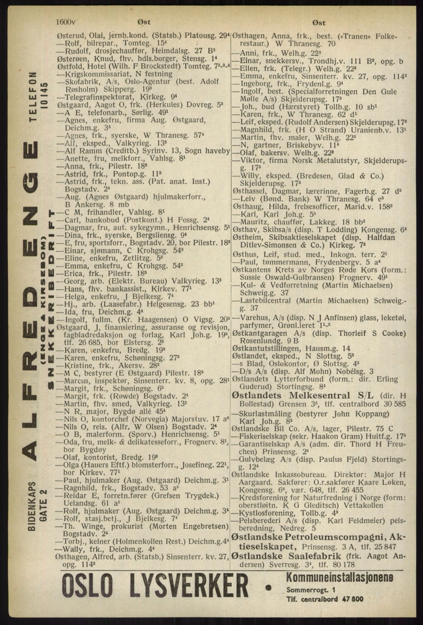 Kristiania/Oslo adressebok, PUBL/-, 1937, p. 1600