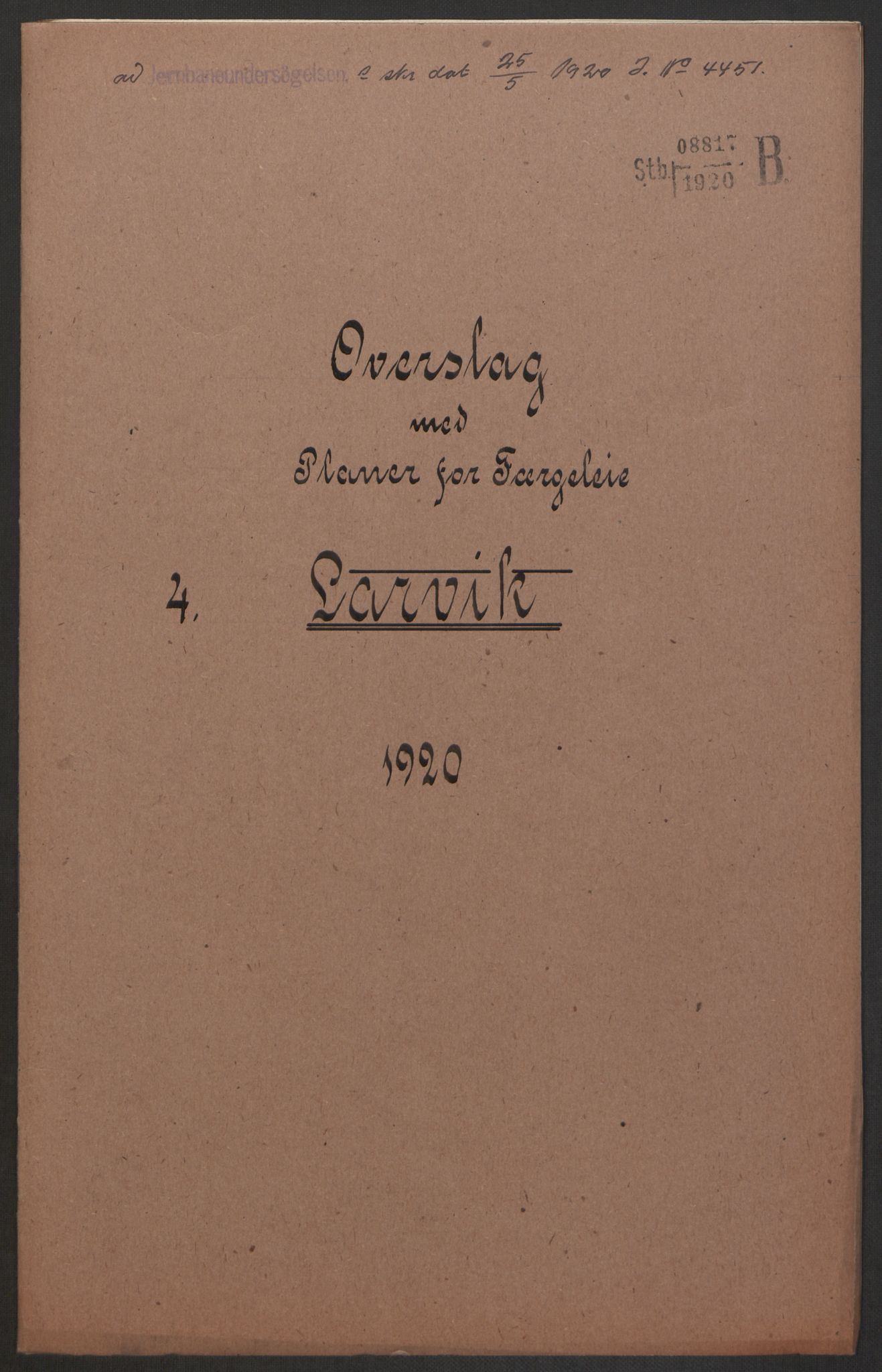Norges Statsbaner, Baneavdelingen B, AV/RA-S-1619/1/F/Fa/L0042: NORGE-JYLLAND, 1920, p. 253
