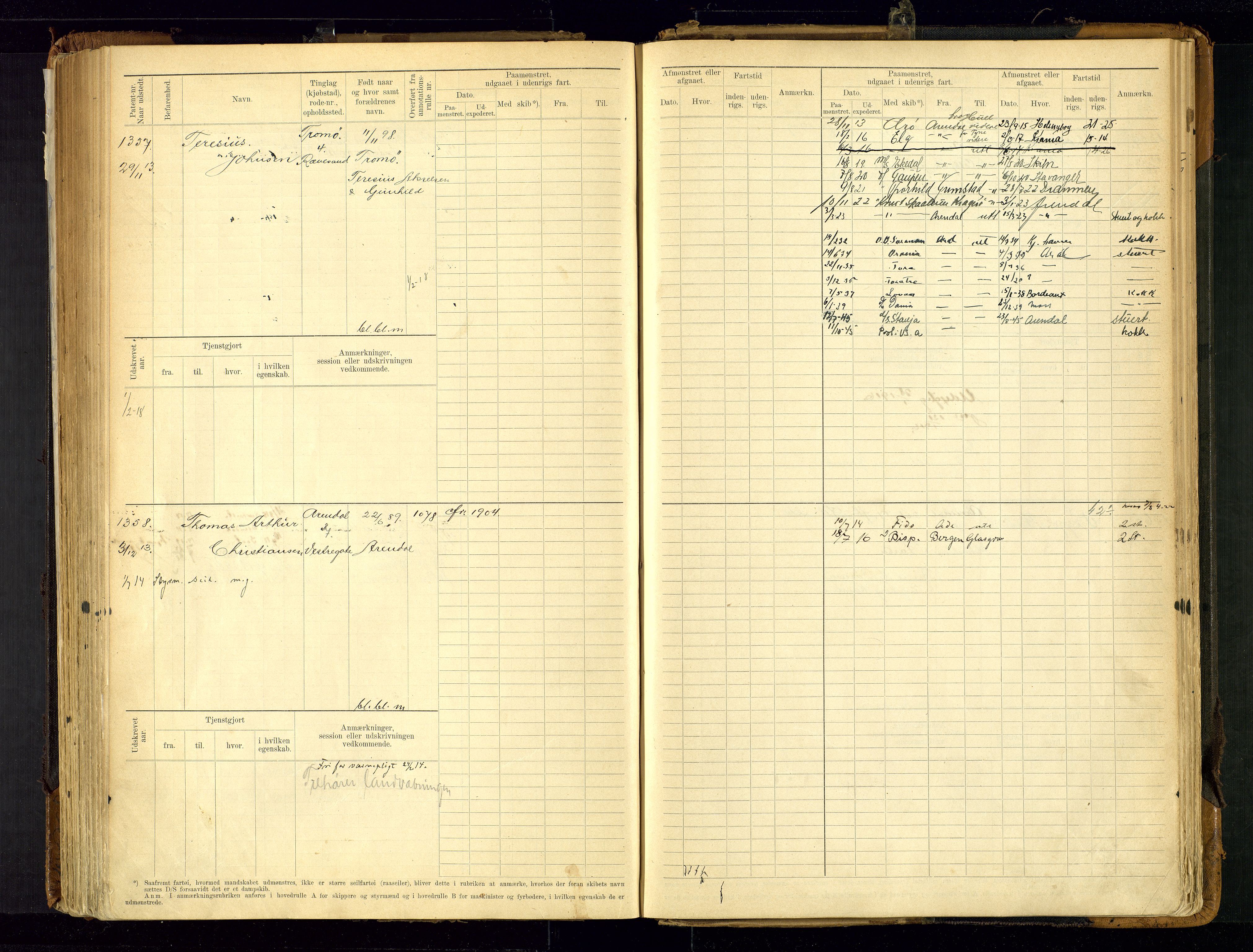 Arendal mønstringskrets, AV/SAK-2031-0012/F/Fb/L0021: Hovedrulle A nr 969-1465, S-19, 1910-1914, p. 199