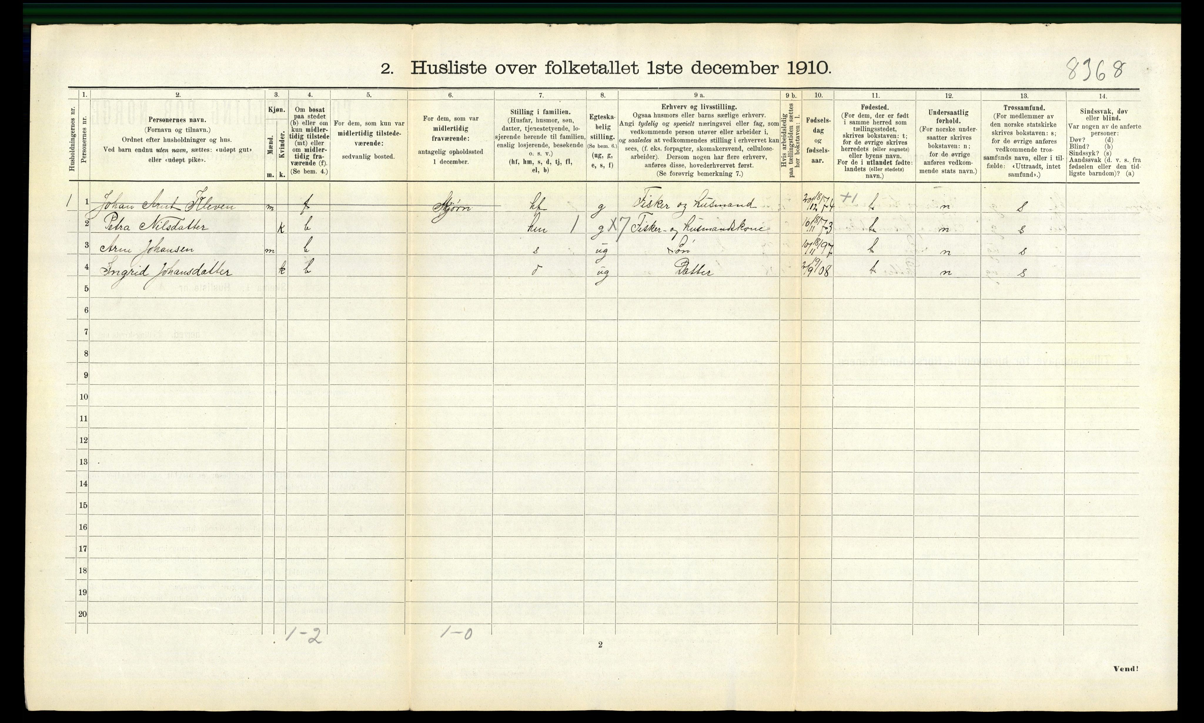 RA, 1910 census for Frosta, 1910, p. 48