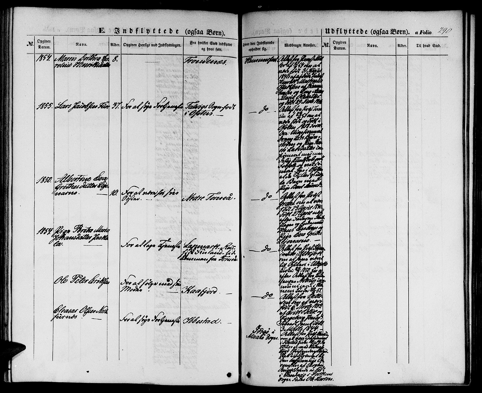 Hammerfest sokneprestkontor, AV/SATØ-S-1347/H/Hb/L0002.klokk: Parish register (copy) no. 2, 1851-1861, p. 290