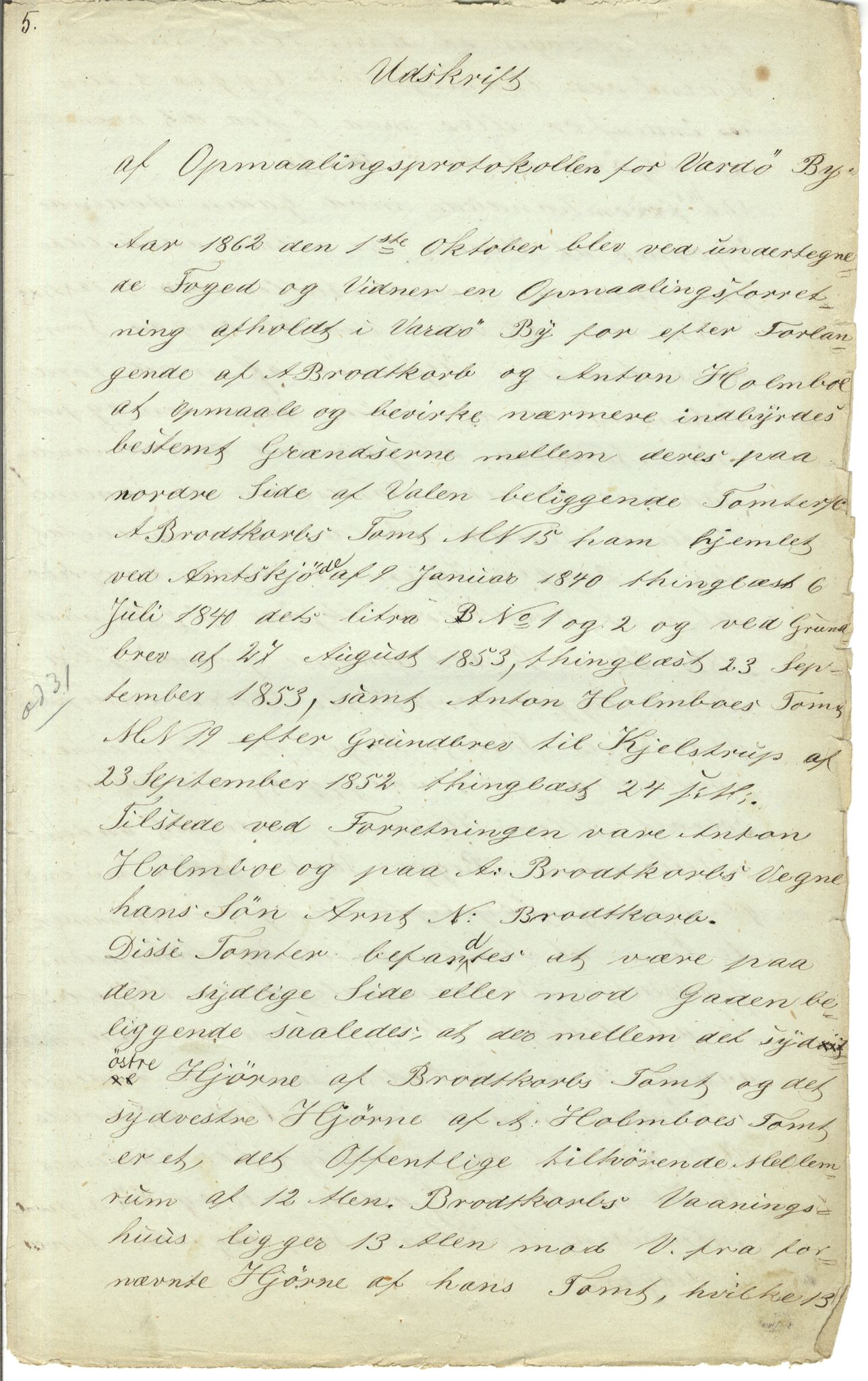 Brodtkorb handel A/S, VAMU/A-0001/Q/Qb/L0001: Skjøter og grunnbrev i Vardø by, 1822-1943, p. 165