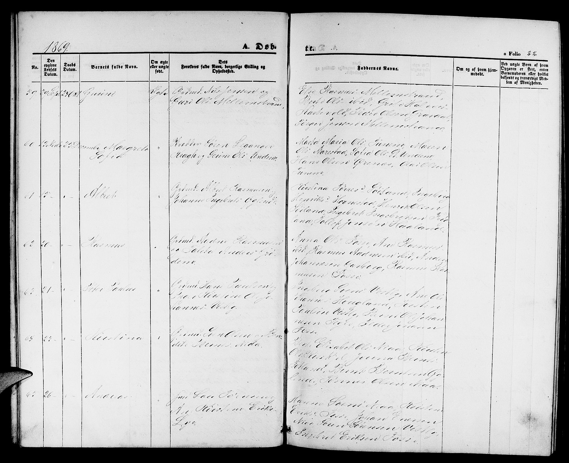 Lye sokneprestkontor, AV/SAST-A-101794/001/30BB/L0004: Parish register (copy) no. B 4, 1868-1878, p. 22