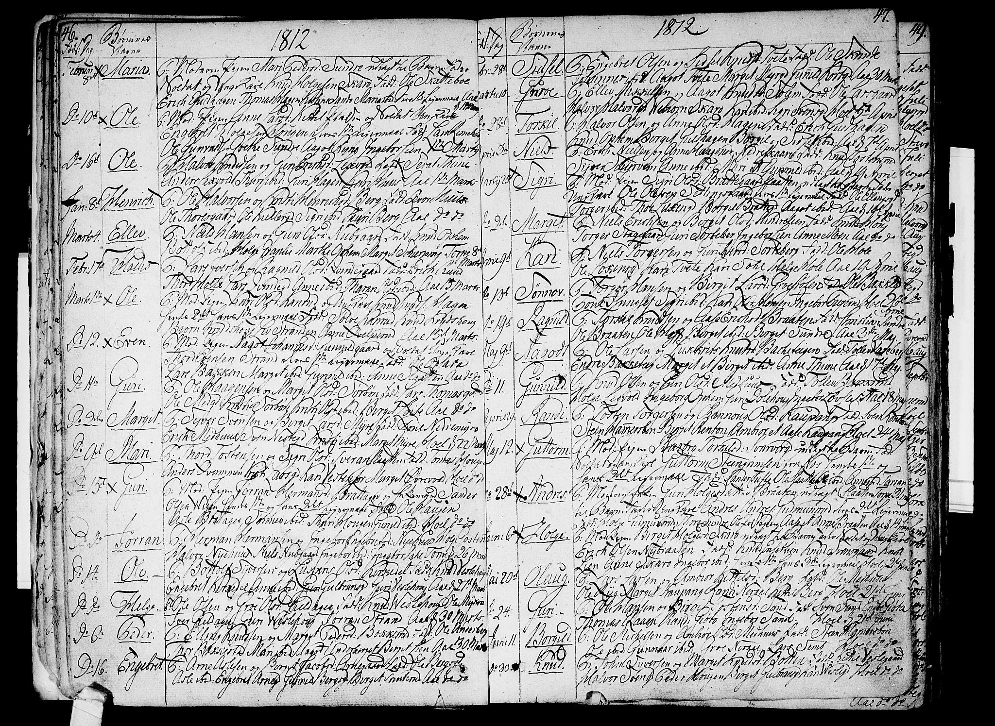 Ål kirkebøker, AV/SAKO-A-249/F/Fa/L0003: Parish register (official) no. I 3, 1807-1814, p. 46-47