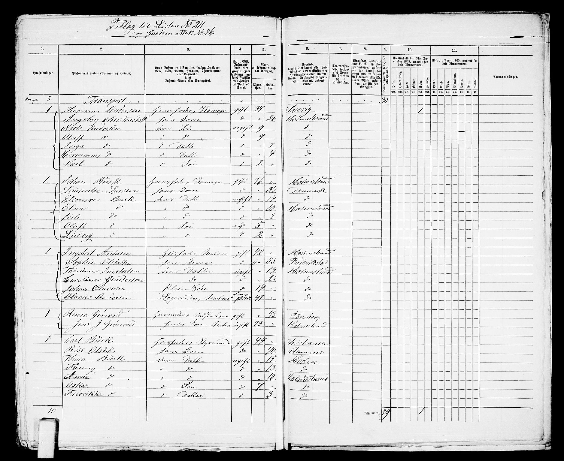 RA, 1865 census for Botne/Holmestrand, 1865, p. 433