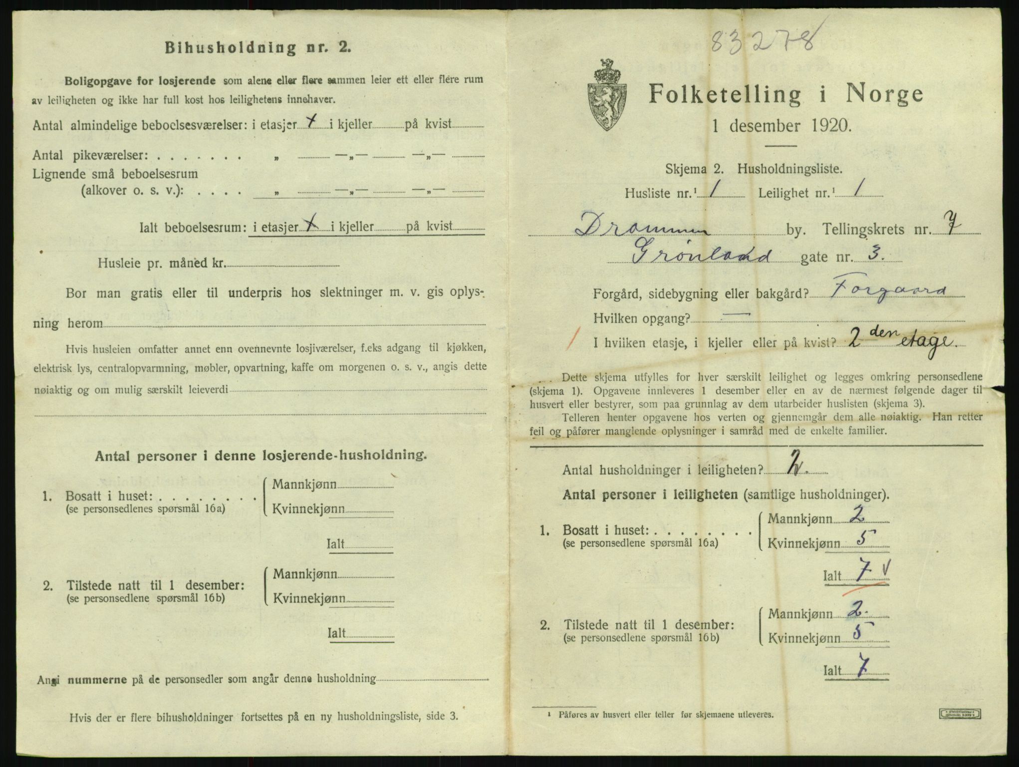 SAKO, 1920 census for Drammen, 1920, p. 12369