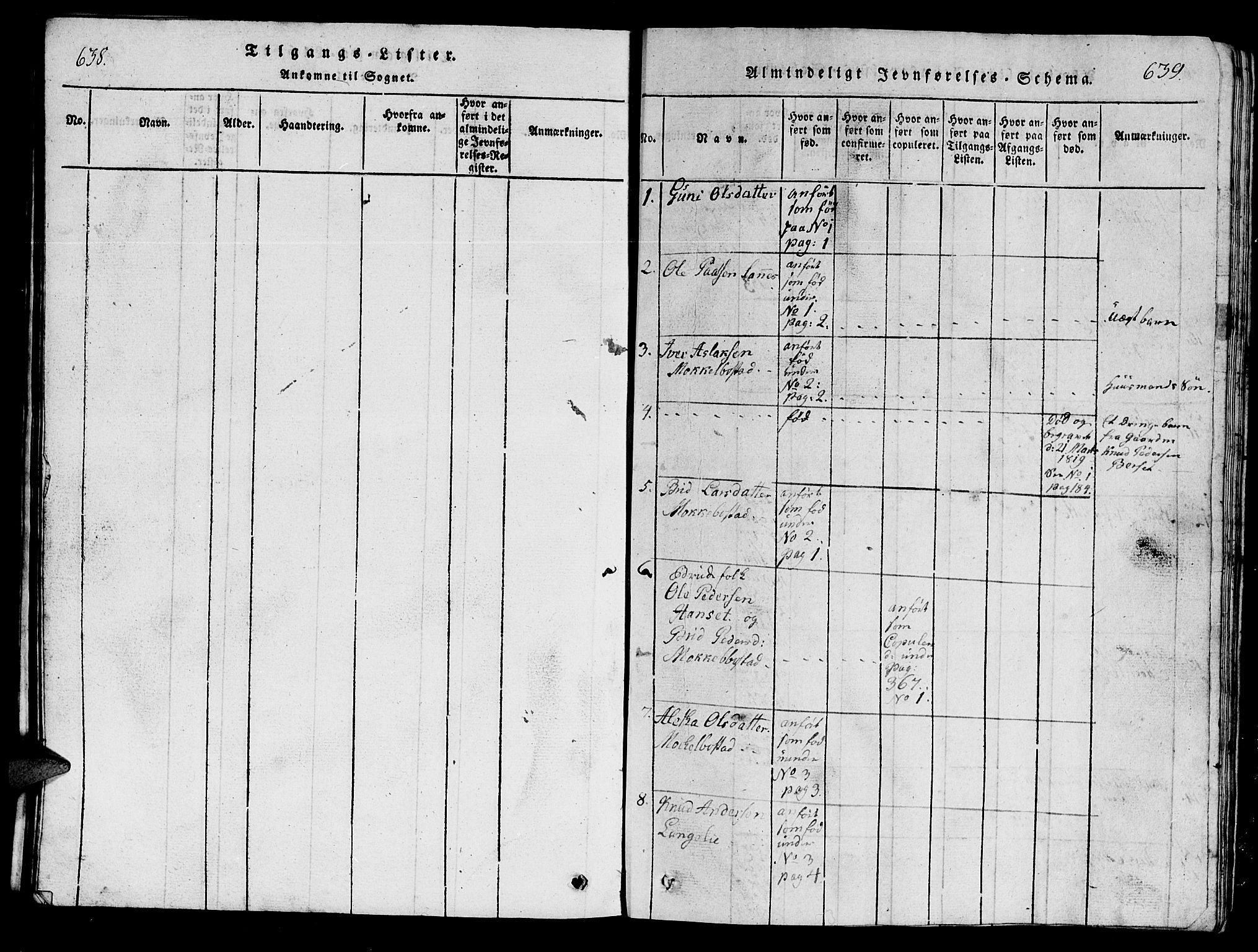 Ministerialprotokoller, klokkerbøker og fødselsregistre - Møre og Romsdal, SAT/A-1454/554/L0644: Parish register (copy) no. 554C01, 1818-1851, p. 638-639