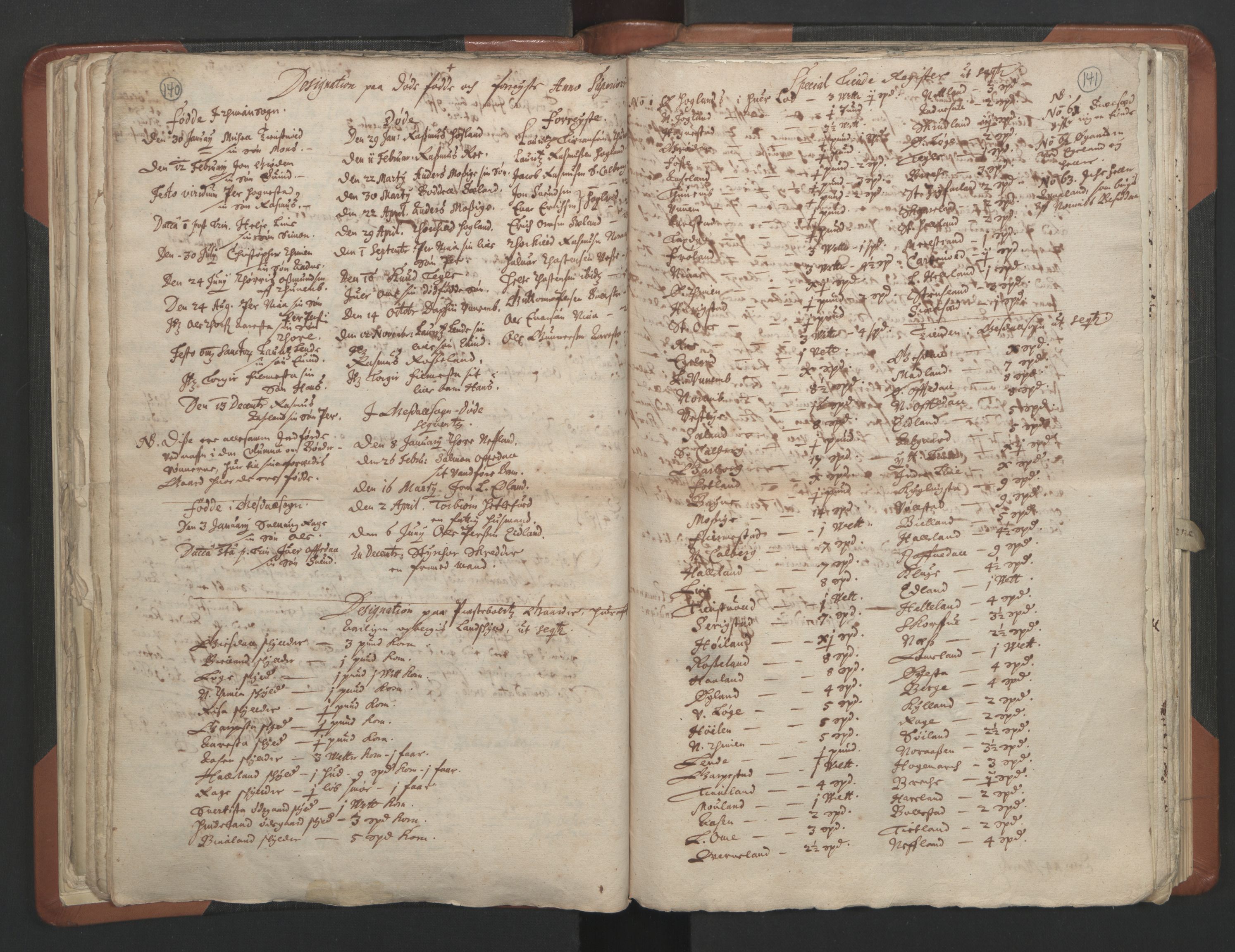 RA, Vicar's Census 1664-1666, no. 17: Jæren deanery and Dalane deanery, 1664-1666, p. 140-141