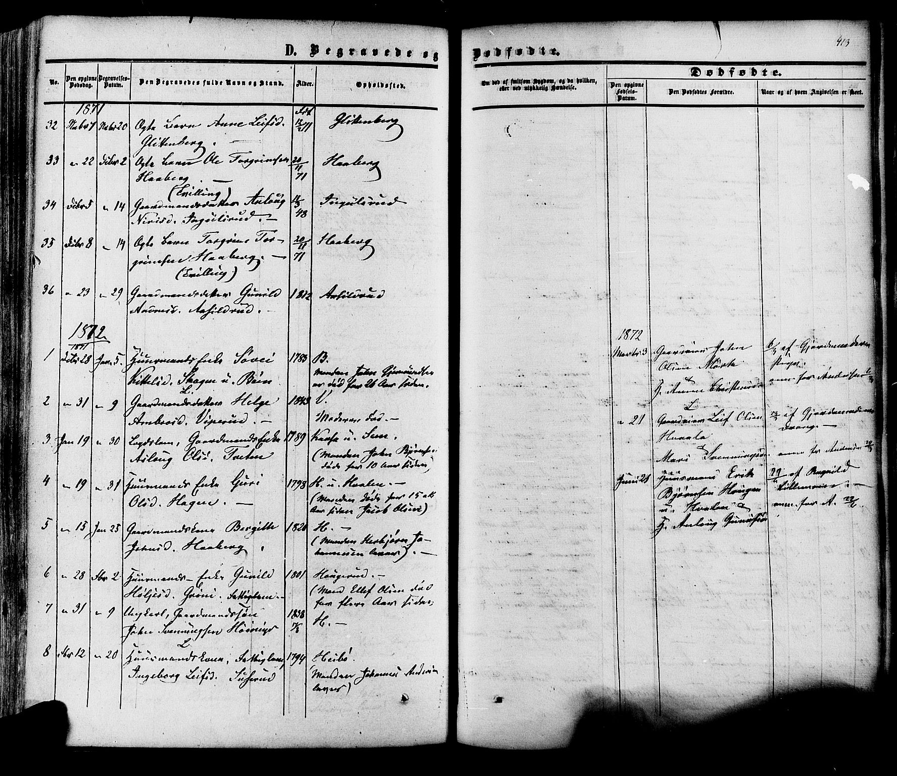 Heddal kirkebøker, SAKO/A-268/F/Fa/L0007: Parish register (official) no. I 7, 1855-1877, p. 413