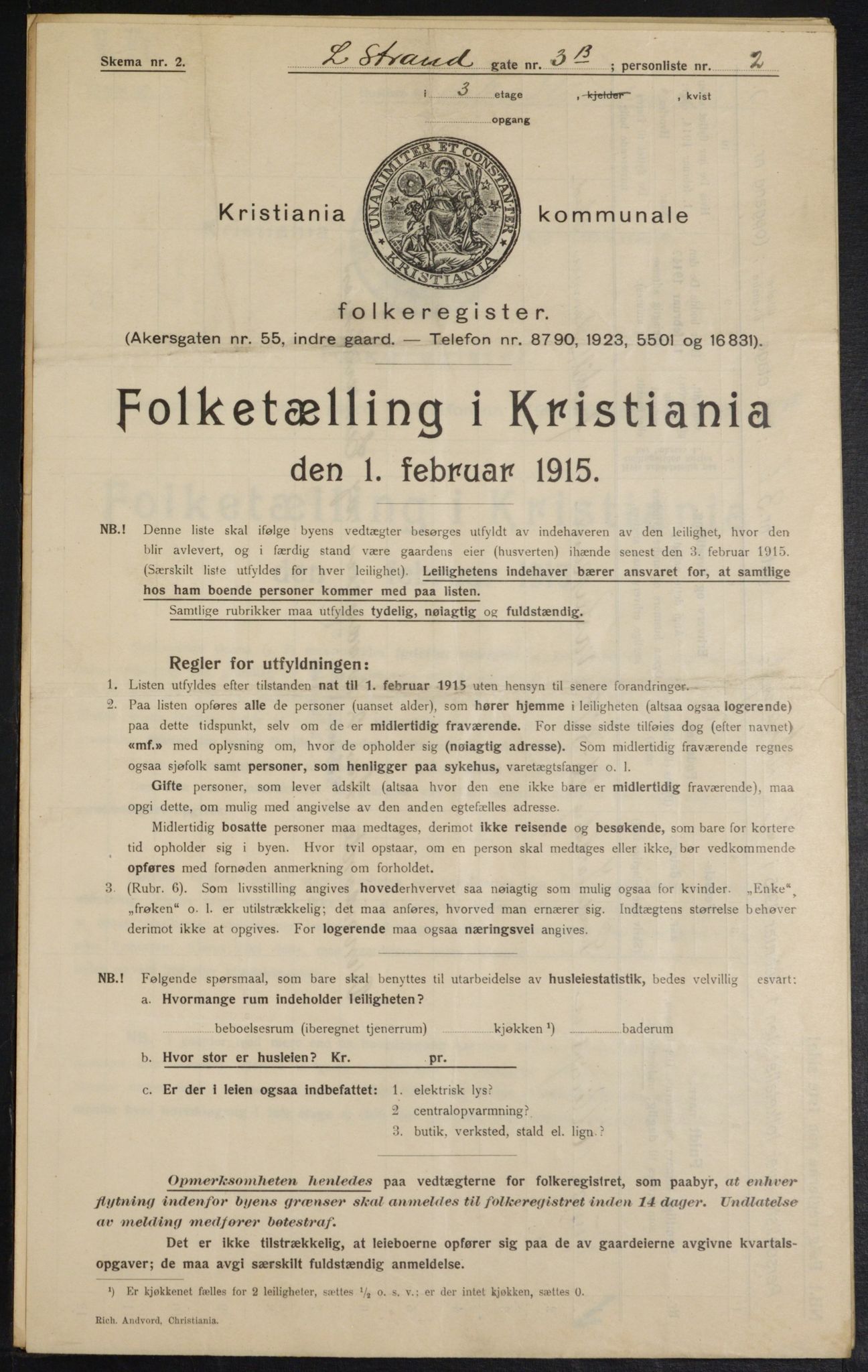 OBA, Municipal Census 1915 for Kristiania, 1915, p. 57087