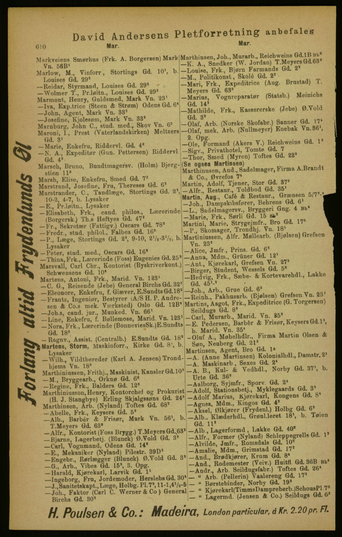 Kristiania/Oslo adressebok, PUBL/-, 1906, p. 610