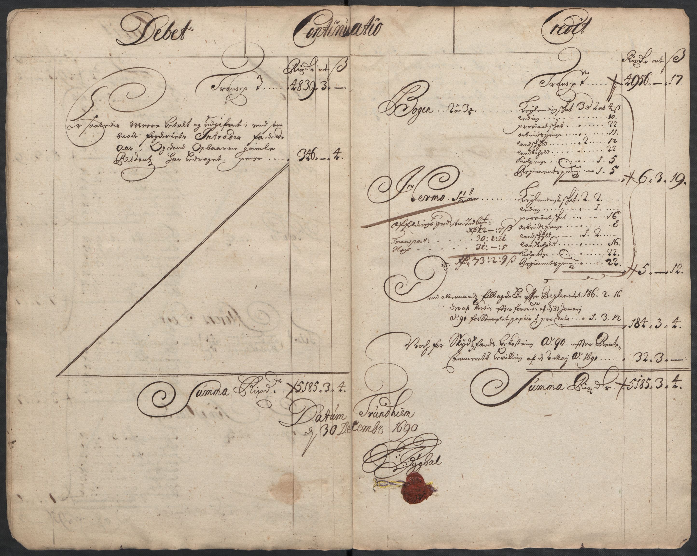 Rentekammeret inntil 1814, Reviderte regnskaper, Fogderegnskap, AV/RA-EA-4092/R59/L3940: Fogderegnskap Gauldal, 1689-1690, p. 190