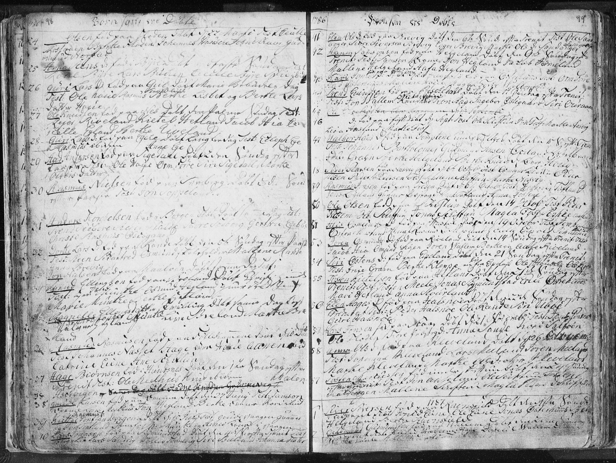 Hjelmeland sokneprestkontor, SAST/A-101843/01/IV/L0001: Parish register (official) no. A 1, 1760-1799, p. 98-99