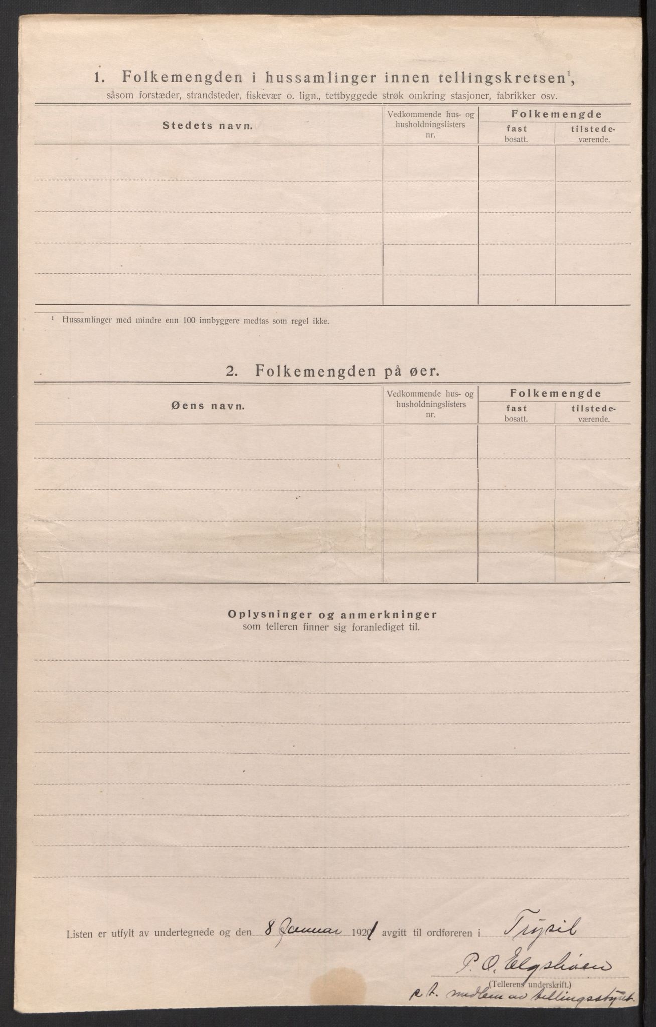 SAH, 1920 census for Trysil, 1920, p. 38