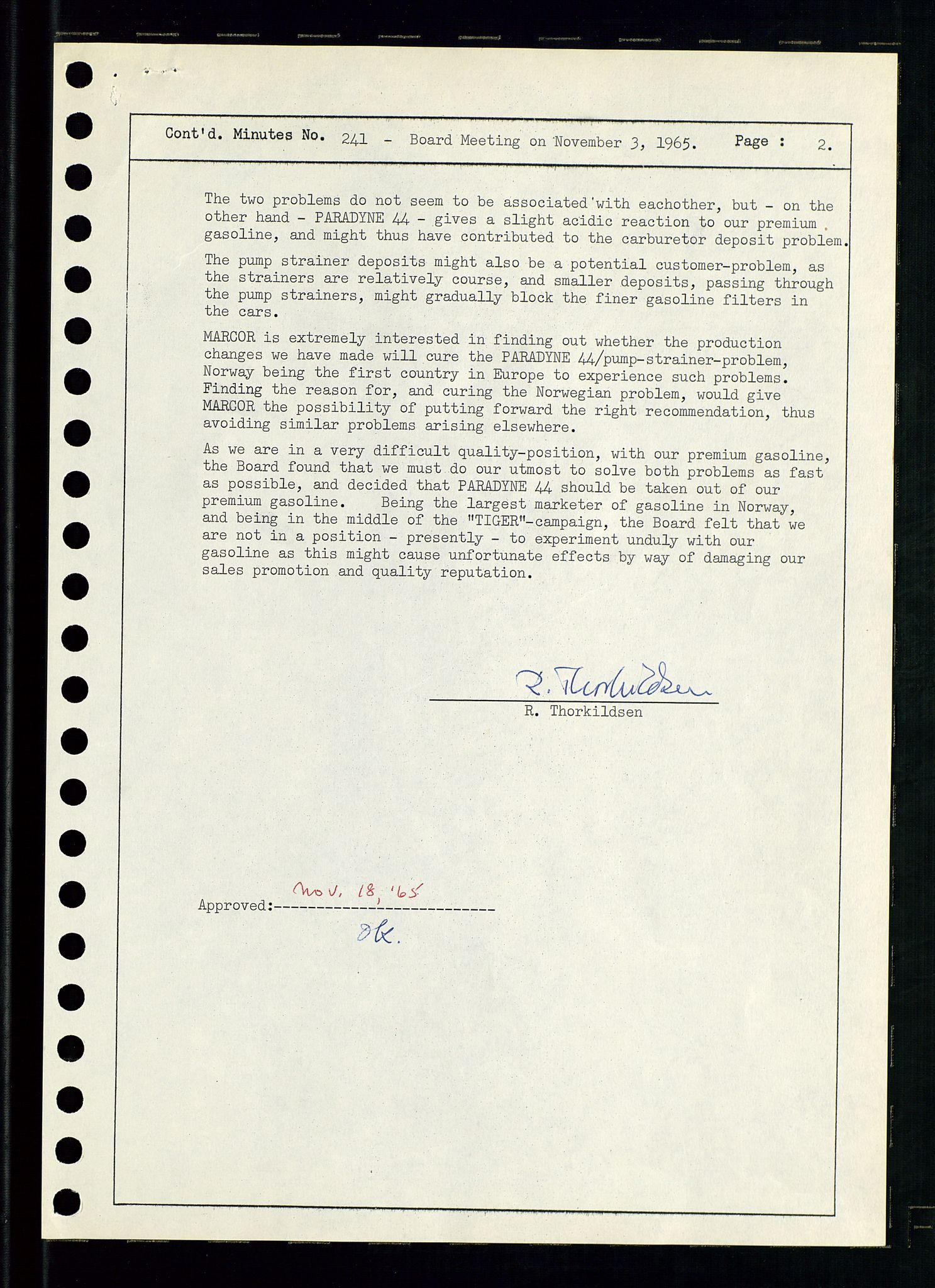 Pa 0982 - Esso Norge A/S, SAST/A-100448/A/Aa/L0002/0001: Den administrerende direksjon Board minutes (styrereferater) / Den administrerende direksjon Board minutes (styrereferater), 1965, p. 27