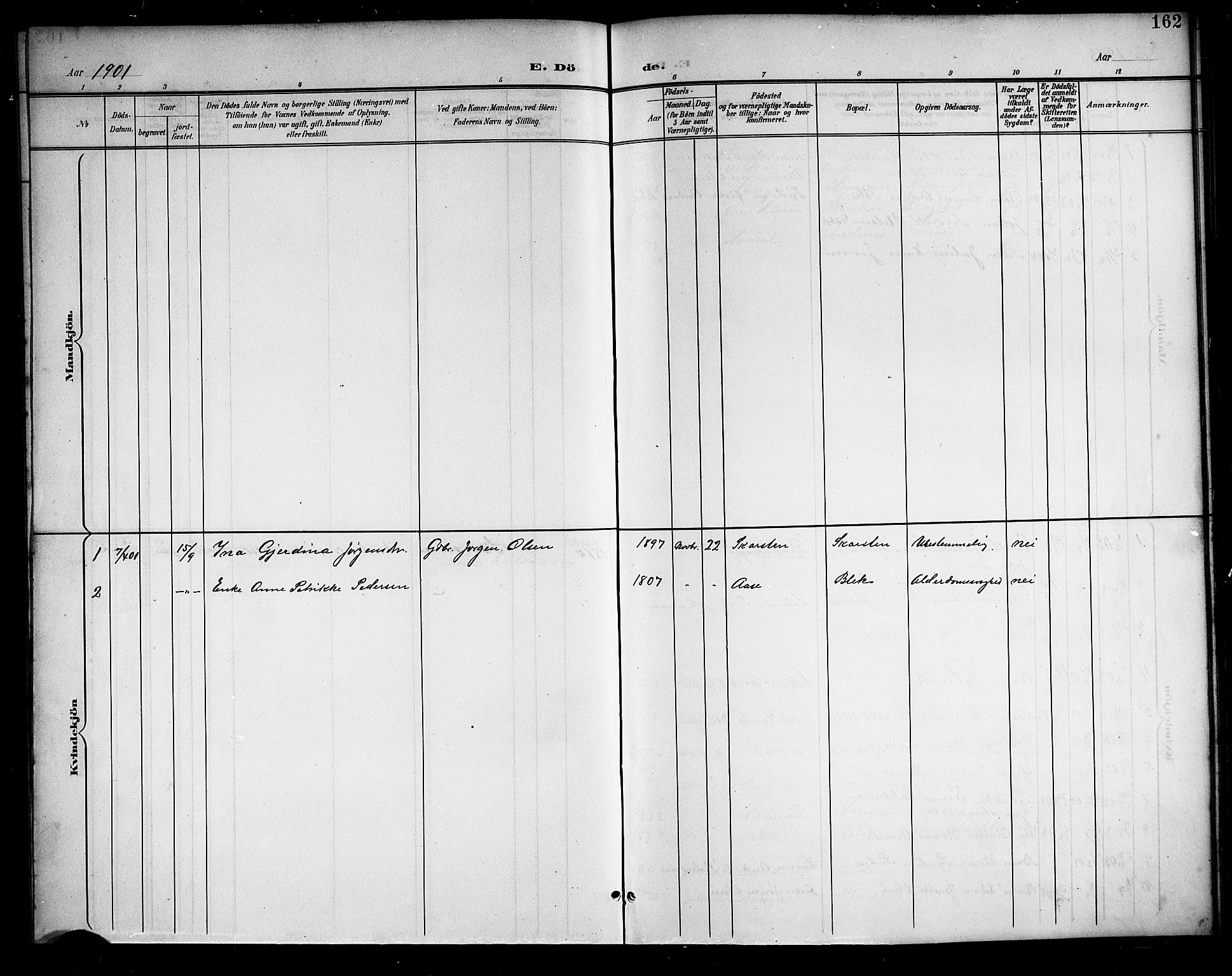 Ministerialprotokoller, klokkerbøker og fødselsregistre - Nordland, SAT/A-1459/899/L1449: Parish register (copy) no. 899C04, 1900-1918, p. 162