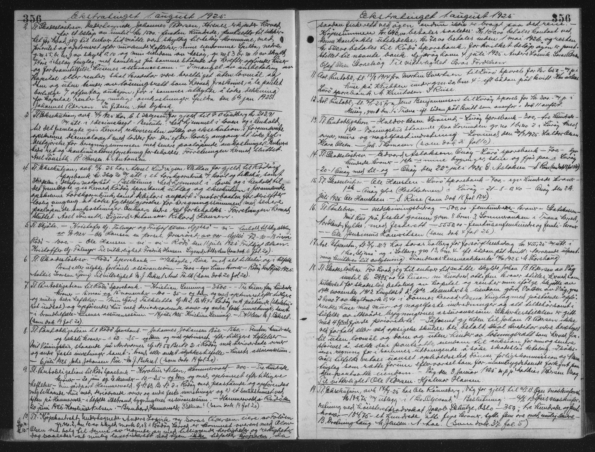 Rana sorenskriveri , AV/SAT-A-1108/1/2/2C/L0018: Mortgage book no. 18, 1923-1928, p. 356, Deed date: 01.08.1925