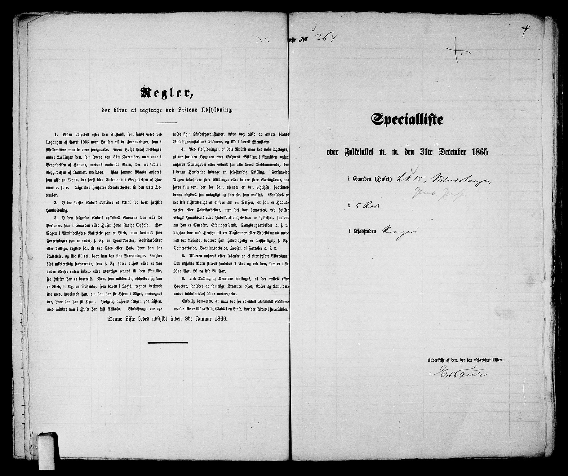 RA, 1865 census for Kragerø/Kragerø, 1865, p. 538