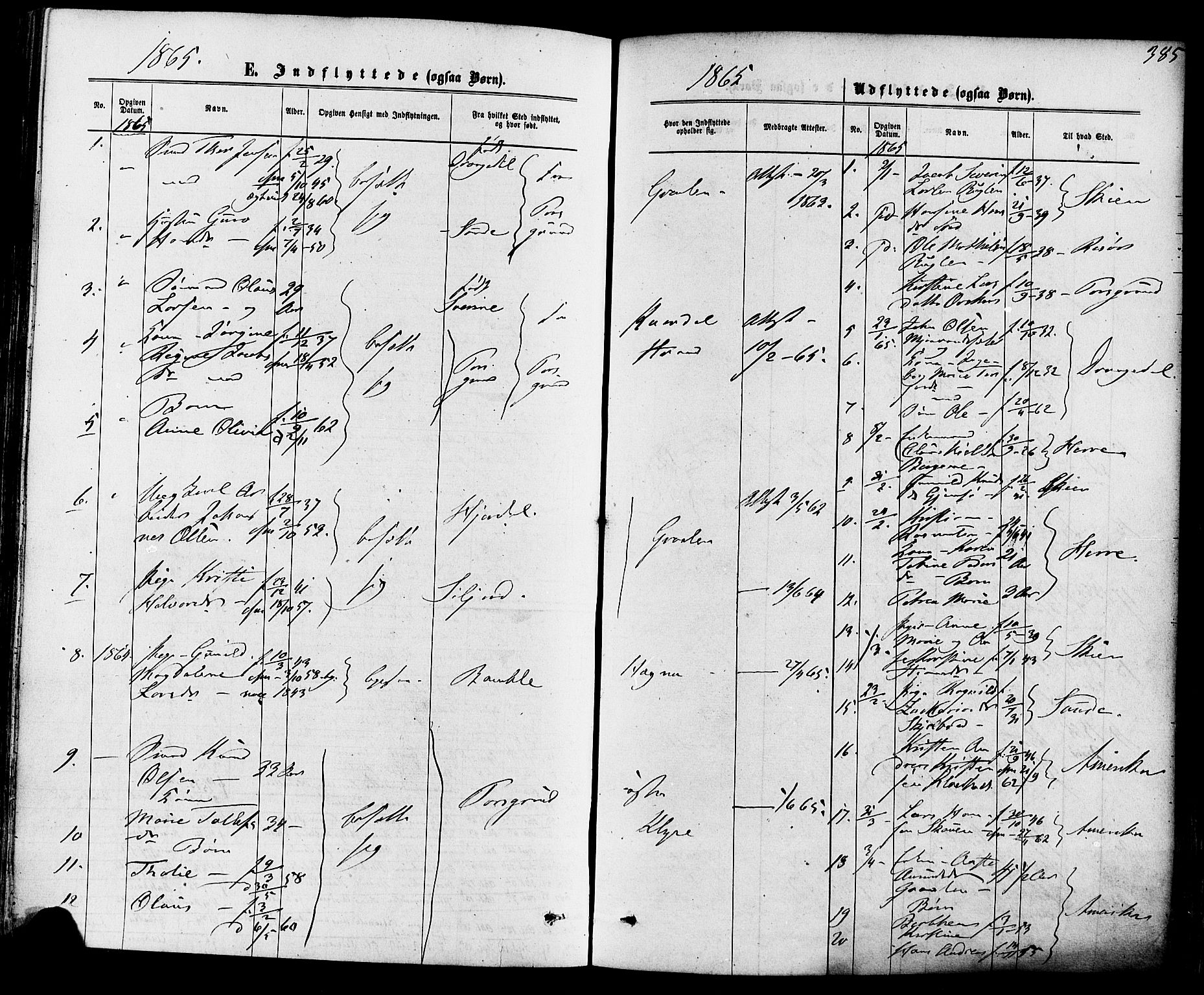 Solum kirkebøker, AV/SAKO-A-306/F/Fa/L0008: Parish register (official) no. I 8, 1865-1876, p. 385