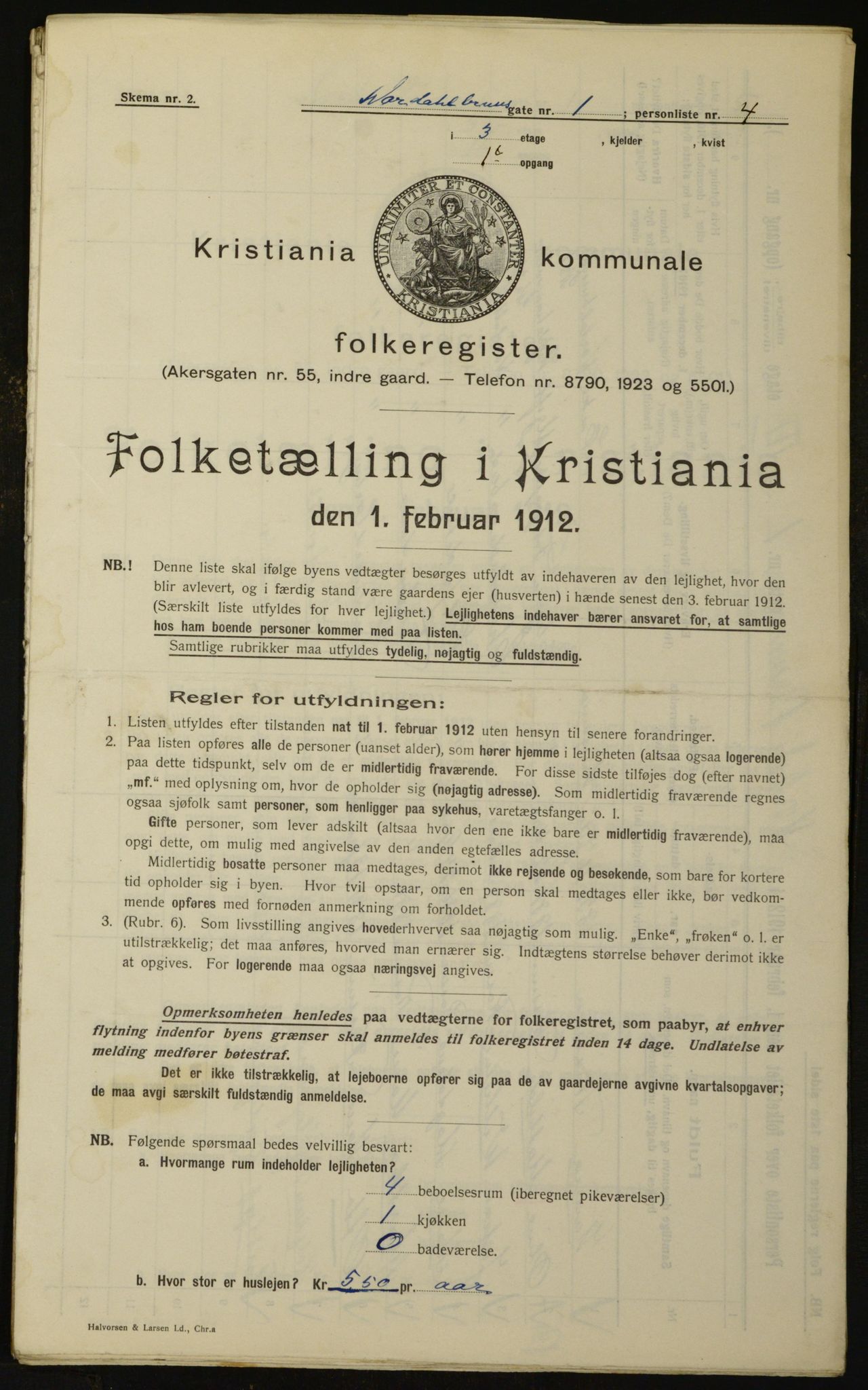 OBA, Municipal Census 1912 for Kristiania, 1912, p. 72782