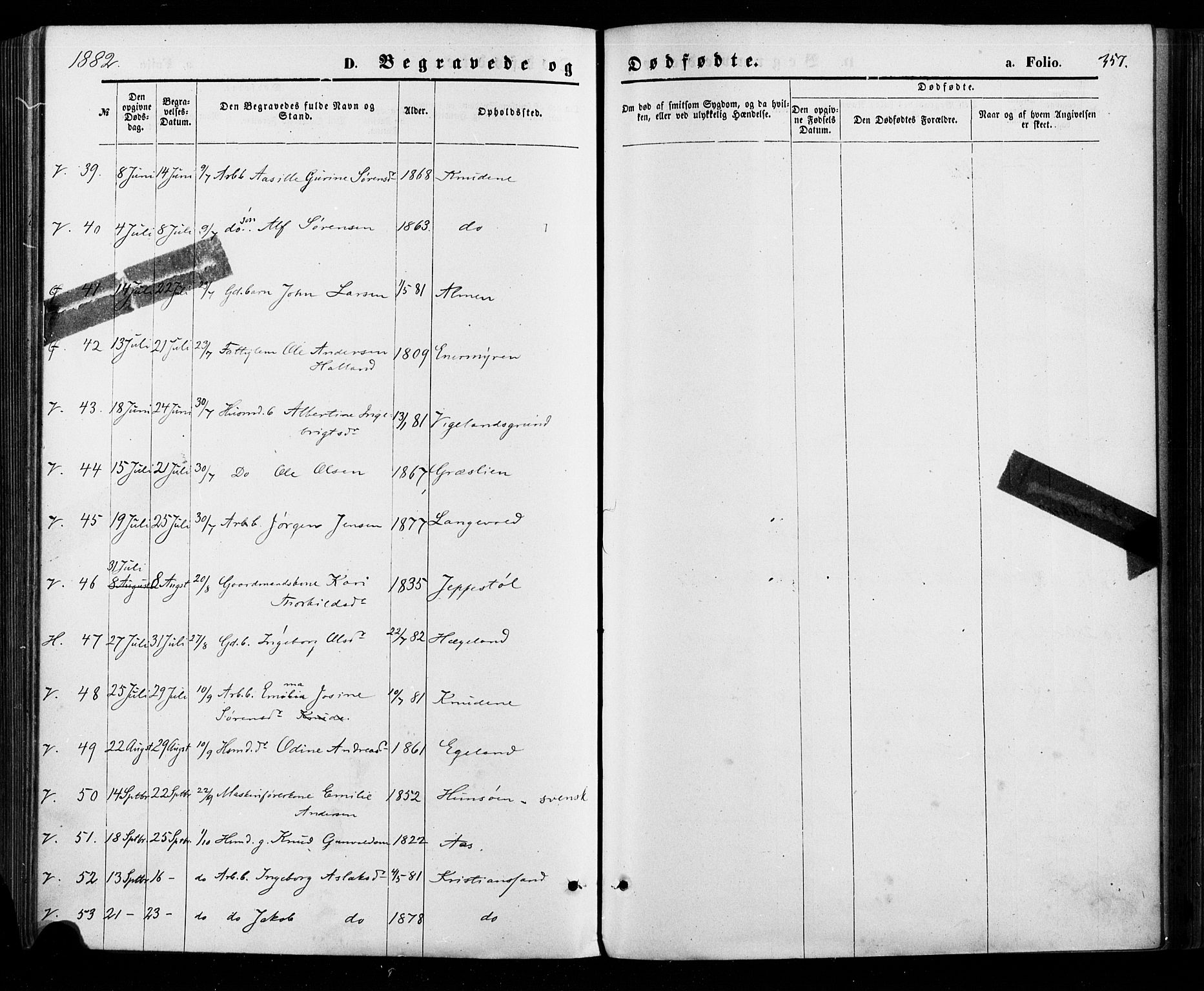 Vennesla sokneprestkontor, AV/SAK-1111-0045/Fa/Fac/L0008: Parish register (official) no. A 8, 1874-1883, p. 357