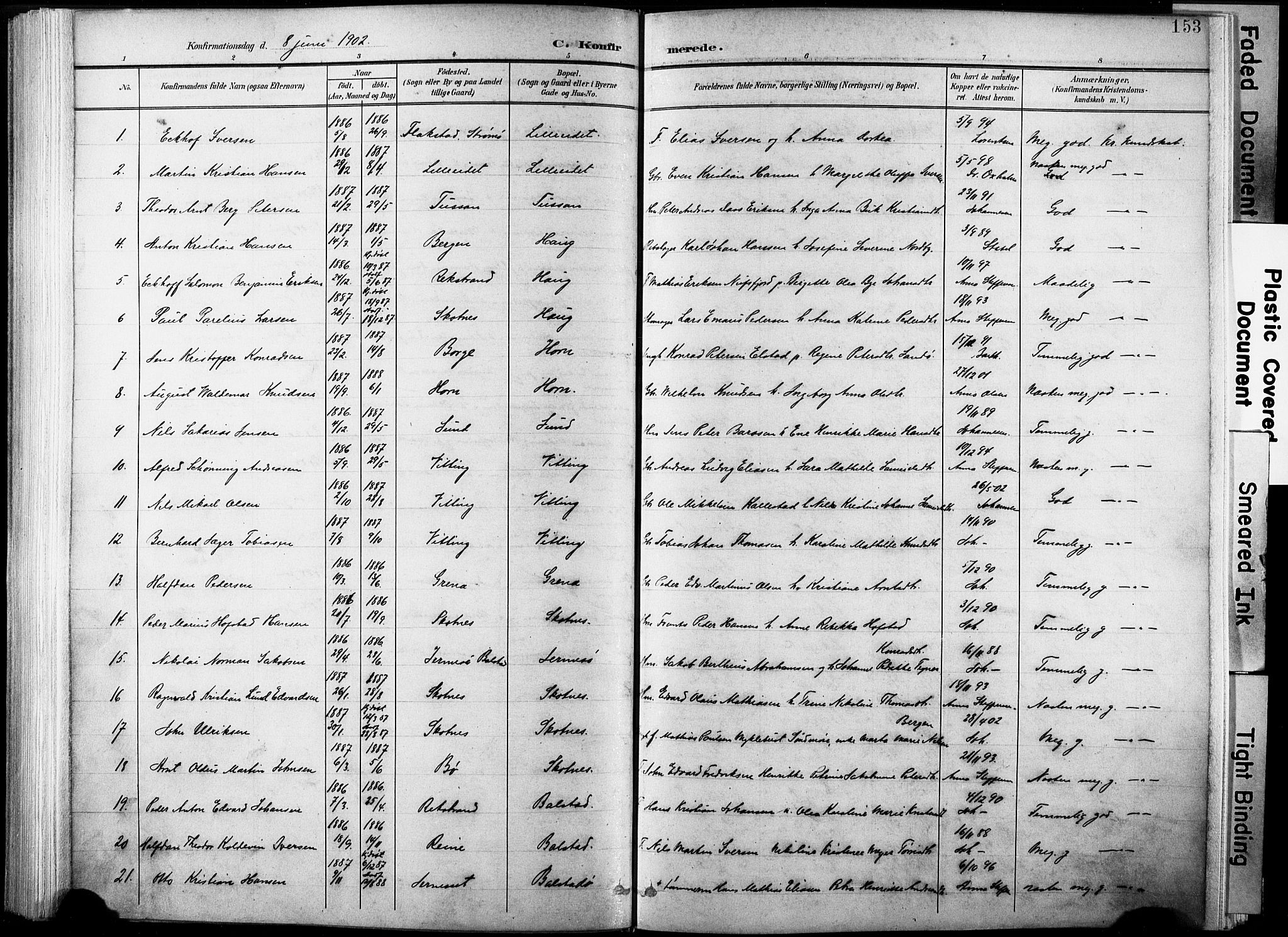 Ministerialprotokoller, klokkerbøker og fødselsregistre - Nordland, AV/SAT-A-1459/881/L1151: Parish register (official) no. 881A04, 1899-1907, p. 153