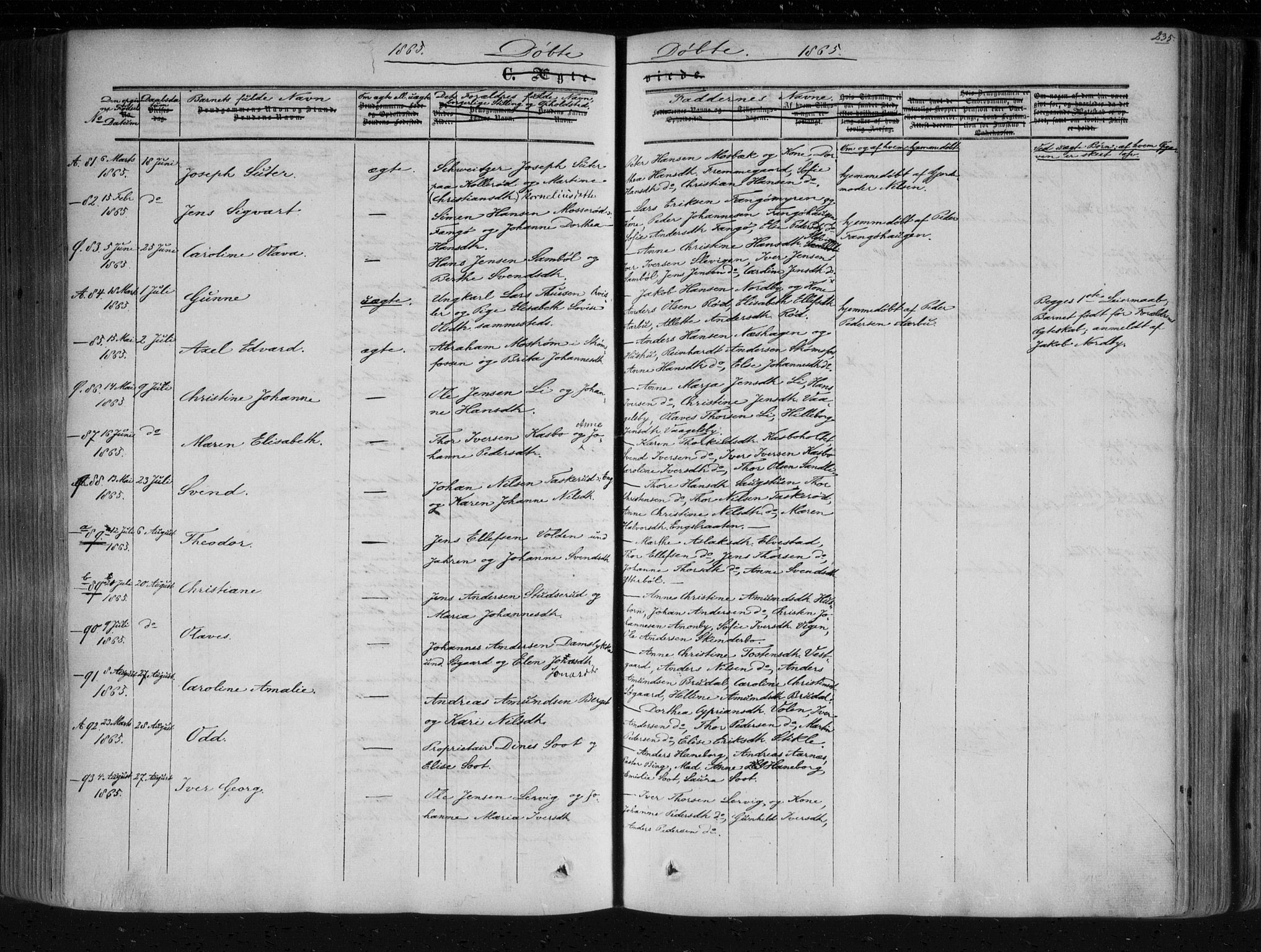 Aremark prestekontor Kirkebøker, SAO/A-10899/F/Fc/L0003: Parish register (official) no. III 3, 1850-1865, p. 235