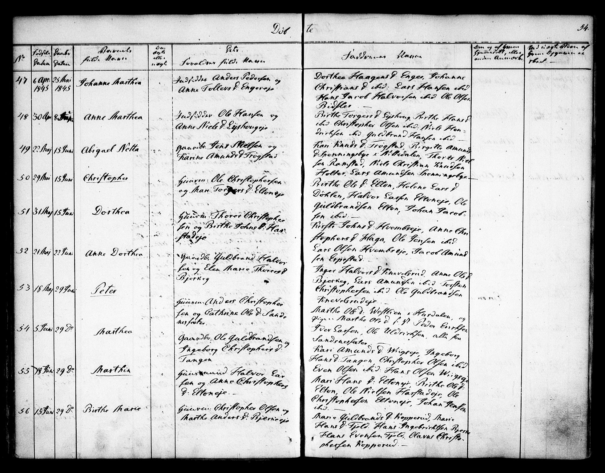 Nannestad prestekontor Kirkebøker, SAO/A-10414a/F/Fa/L0010: Parish register (official) no. I 10, 1840-1850, p. 54