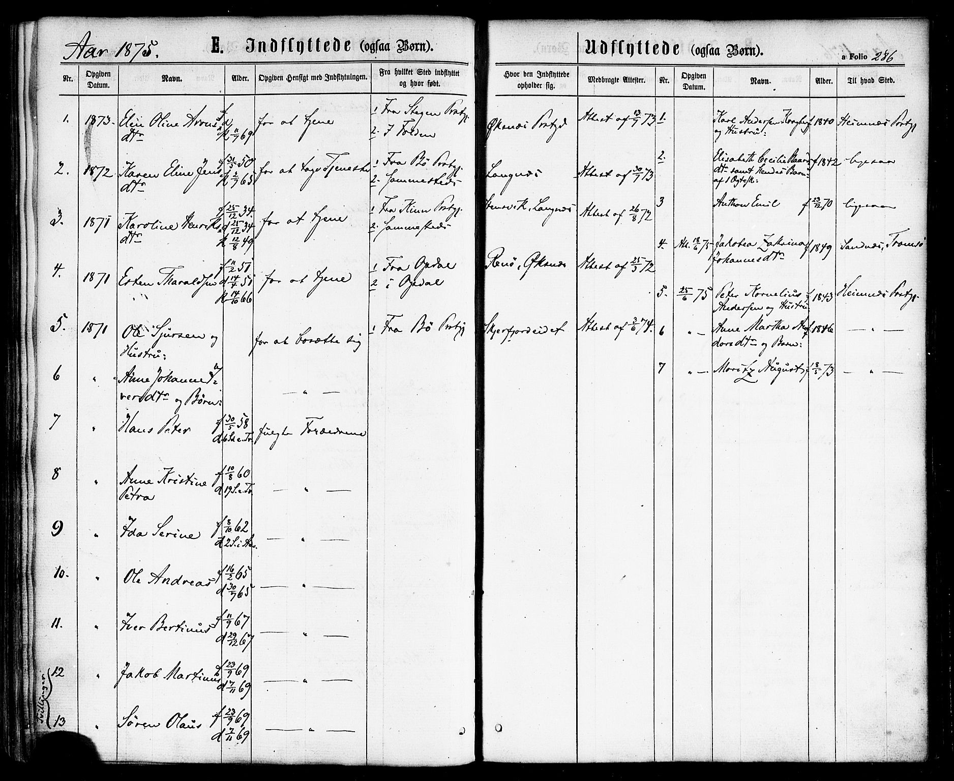 Ministerialprotokoller, klokkerbøker og fødselsregistre - Nordland, AV/SAT-A-1459/893/L1334: Parish register (official) no. 893A07, 1867-1877, p. 286