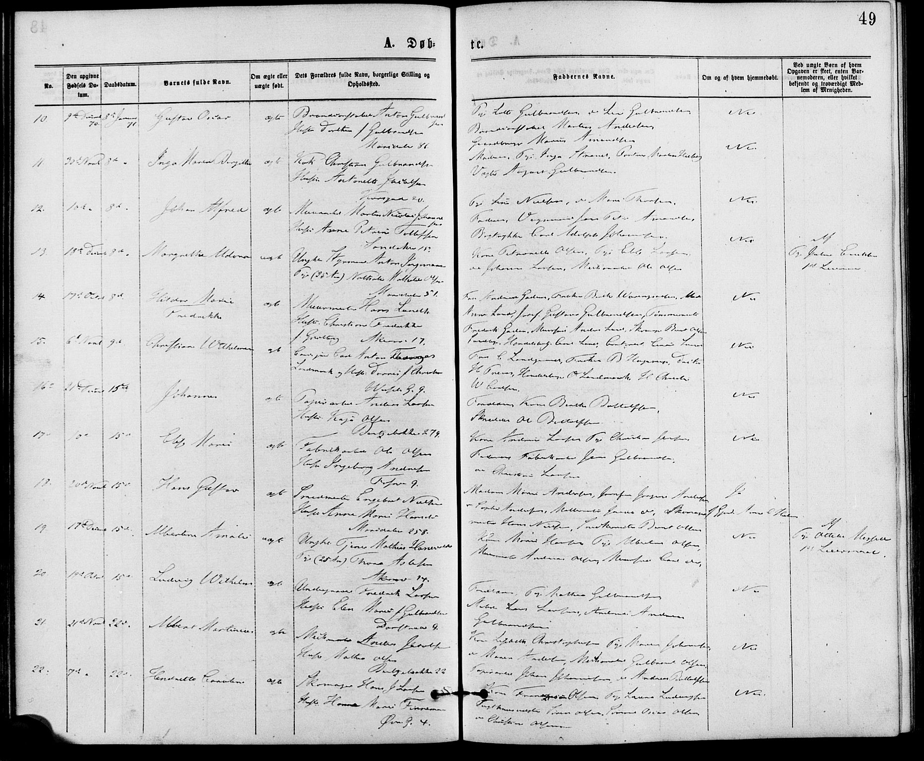 Gamle Aker prestekontor Kirkebøker, AV/SAO-A-10617a/G/L0003: Parish register (copy) no. 3, 1869-1874, p. 49