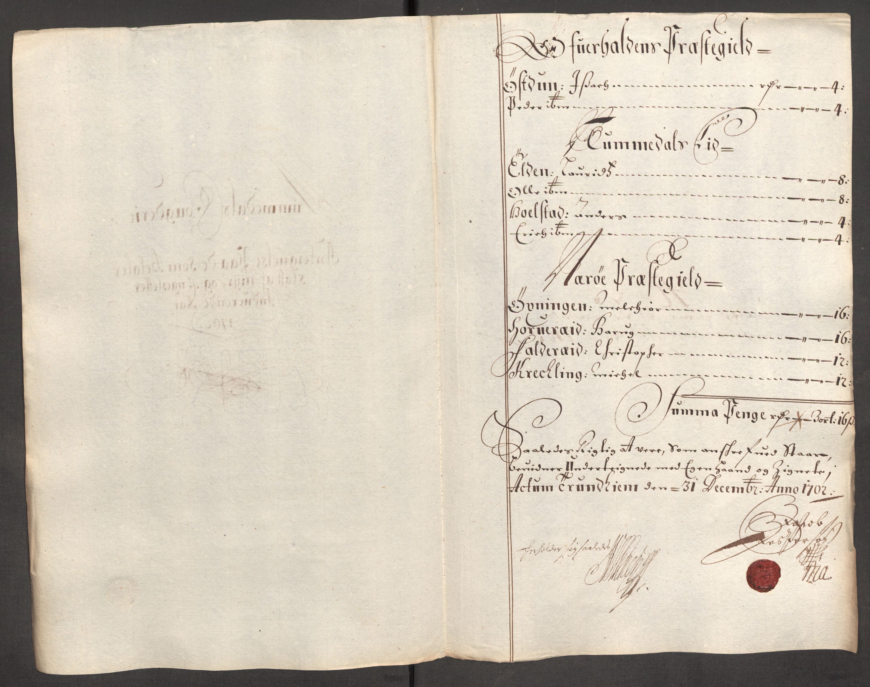 Rentekammeret inntil 1814, Reviderte regnskaper, Fogderegnskap, RA/EA-4092/R64/L4427: Fogderegnskap Namdal, 1701-1702, p. 271