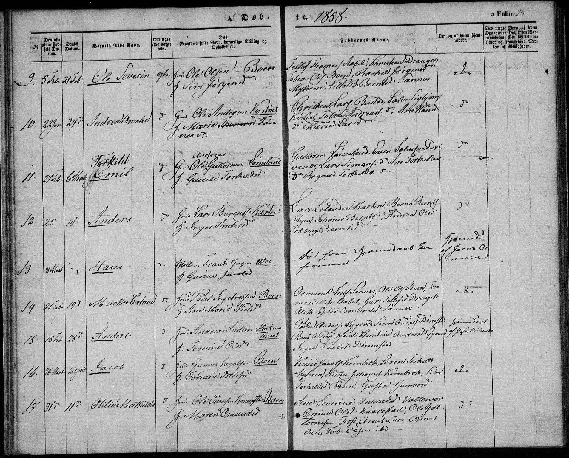 Tveit sokneprestkontor, SAK/1111-0043/F/Fa/L0005: Parish register (official) no. A 5, 1853-1871, p. 25