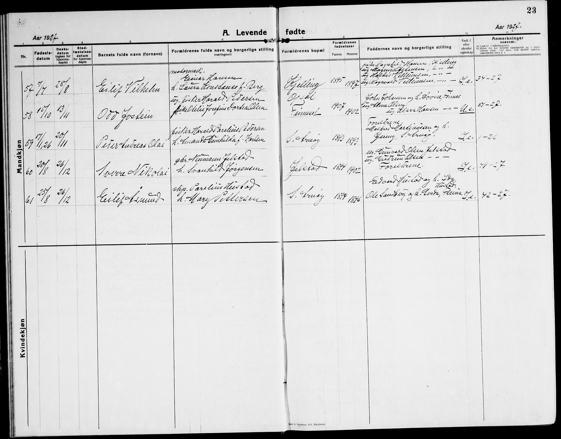 Ministerialprotokoller, klokkerbøker og fødselsregistre - Nordland, AV/SAT-A-1459/805/L0111: Parish register (copy) no. 805C07, 1925-1943, p. 23