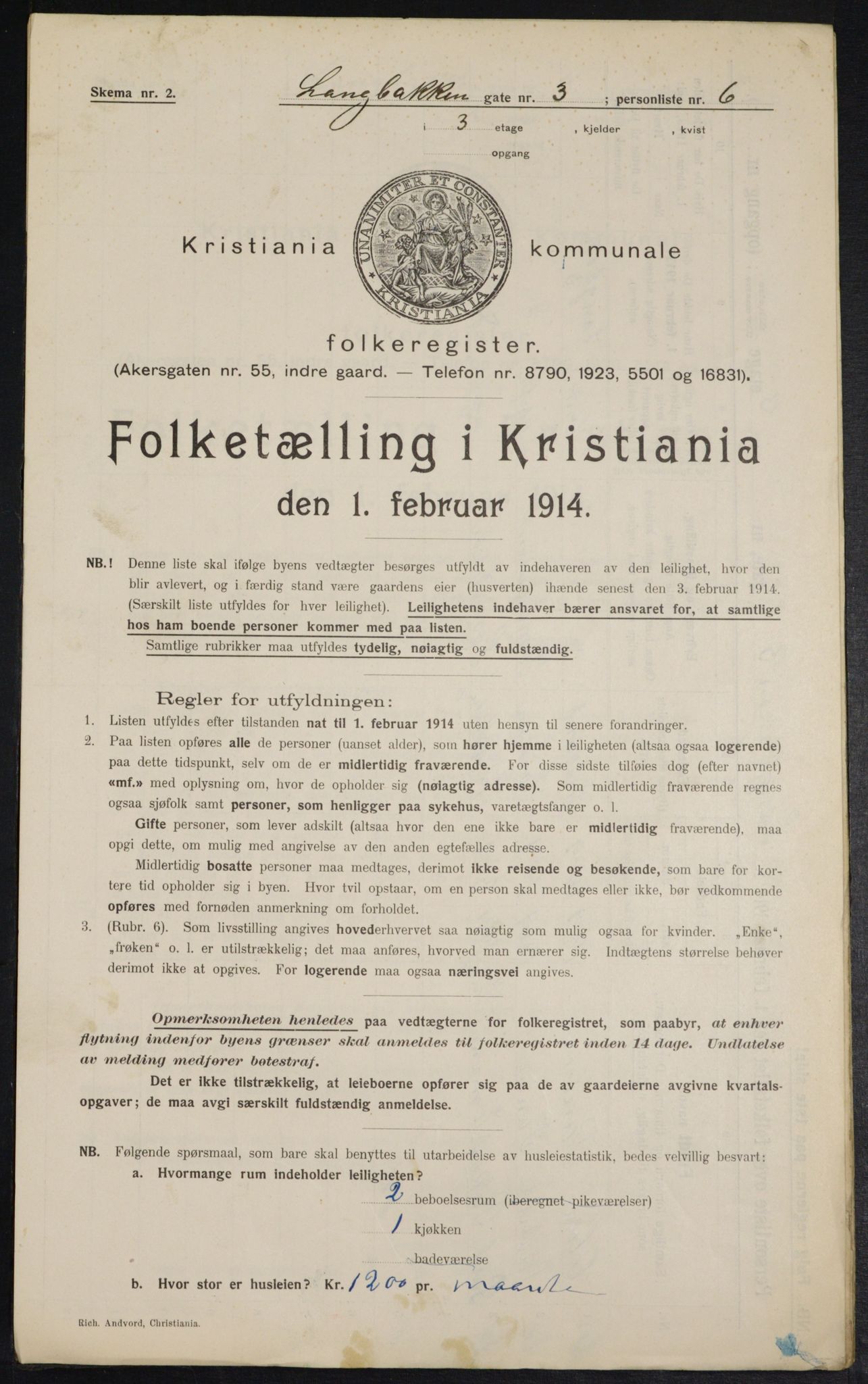 OBA, Municipal Census 1914 for Kristiania, 1914, p. 56221