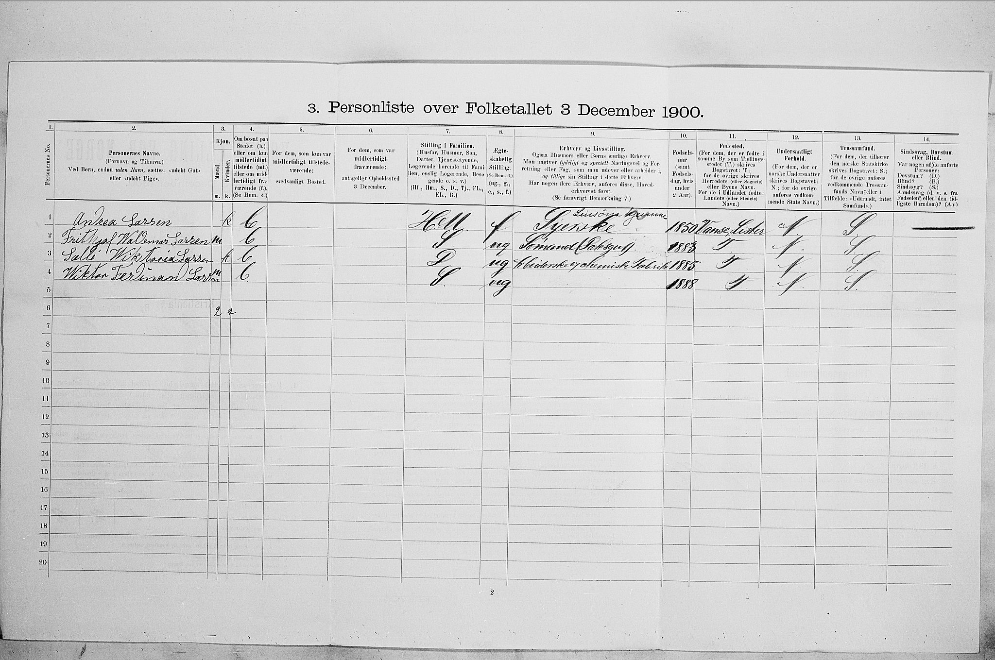 SAO, 1900 census for Kristiania, 1900, p. 59082