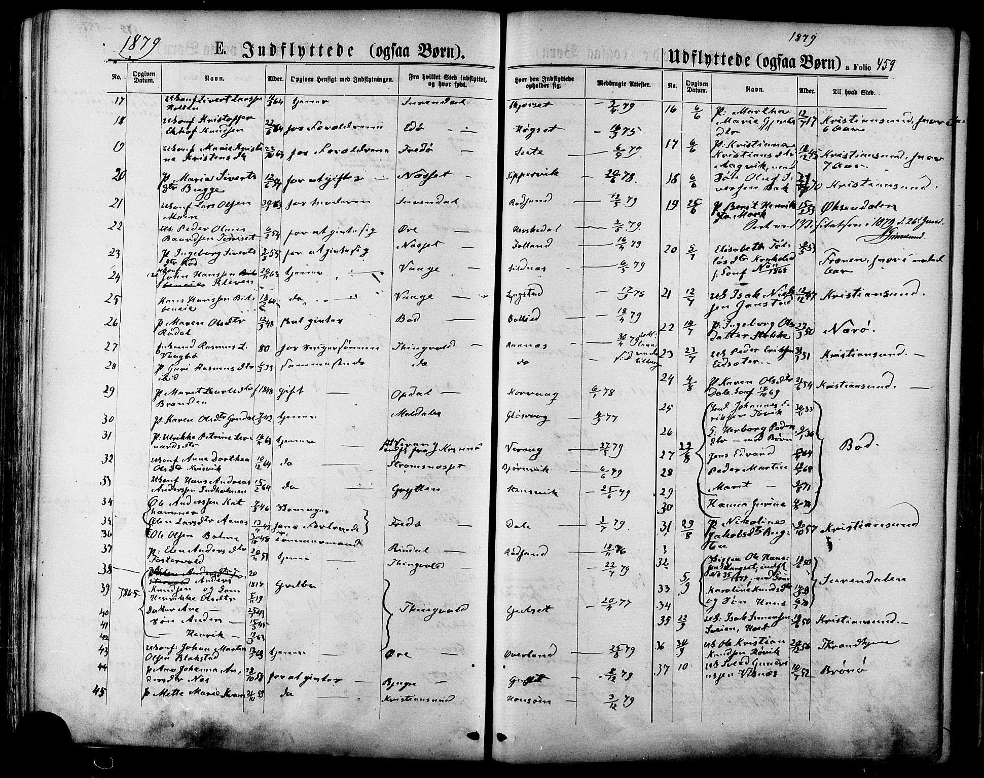 Ministerialprotokoller, klokkerbøker og fødselsregistre - Møre og Romsdal, AV/SAT-A-1454/568/L0805: Parish register (official) no. 568A12 /1, 1869-1884, p. 459