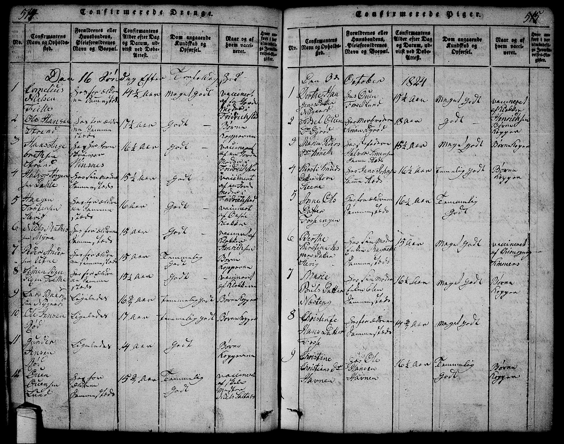 Onsøy prestekontor Kirkebøker, SAO/A-10914/G/Ga/L0001: Parish register (copy) no. I 1, 1814-1840, p. 514-515
