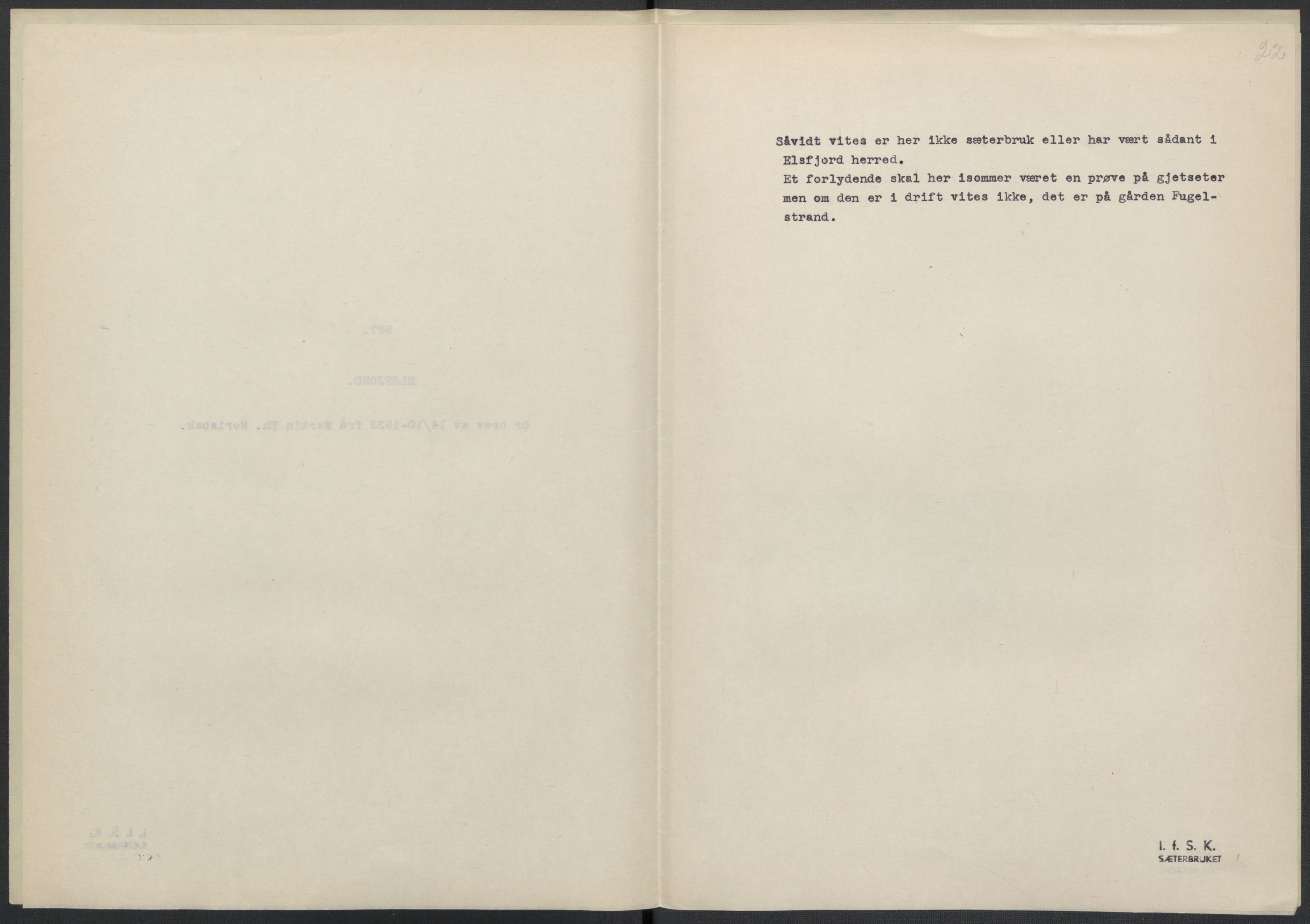 Instituttet for sammenlignende kulturforskning, AV/RA-PA-0424/F/Fc/L0016/0002: Eske B16: / Nordland (perm XLVII), 1932-1936, p. 22