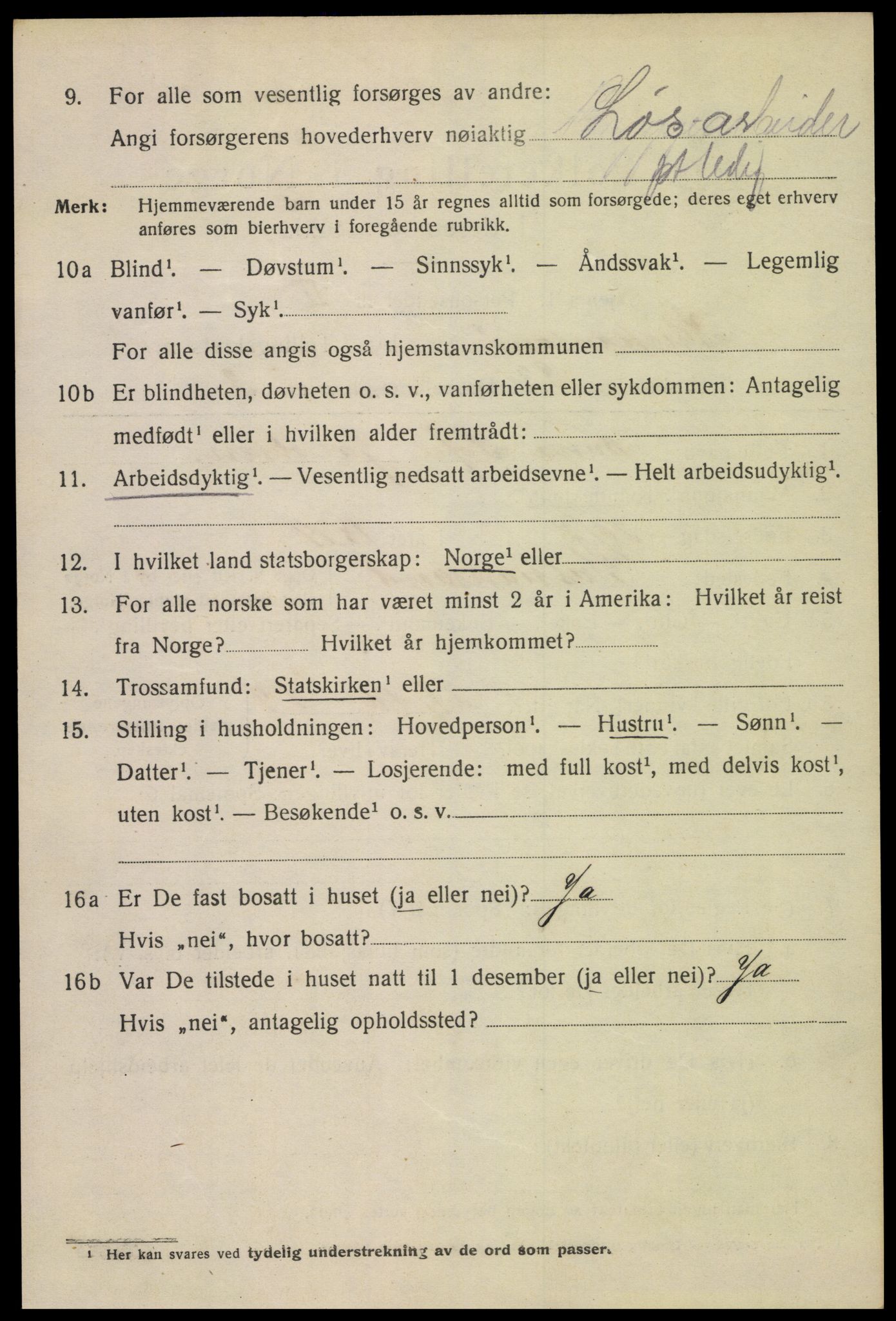 SAK, 1920 census for Kristiansand, 1920, p. 25294